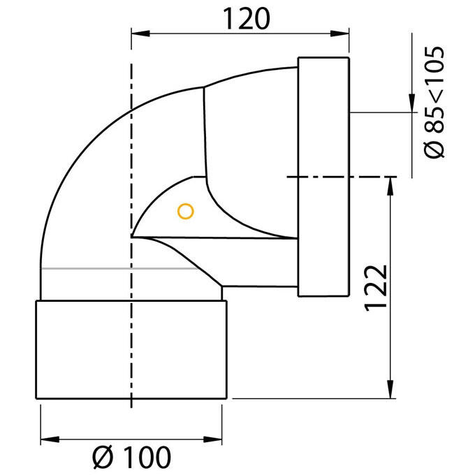 Pipe WC courte coudée femelle Ø85/105 Wirquin Pro - 3