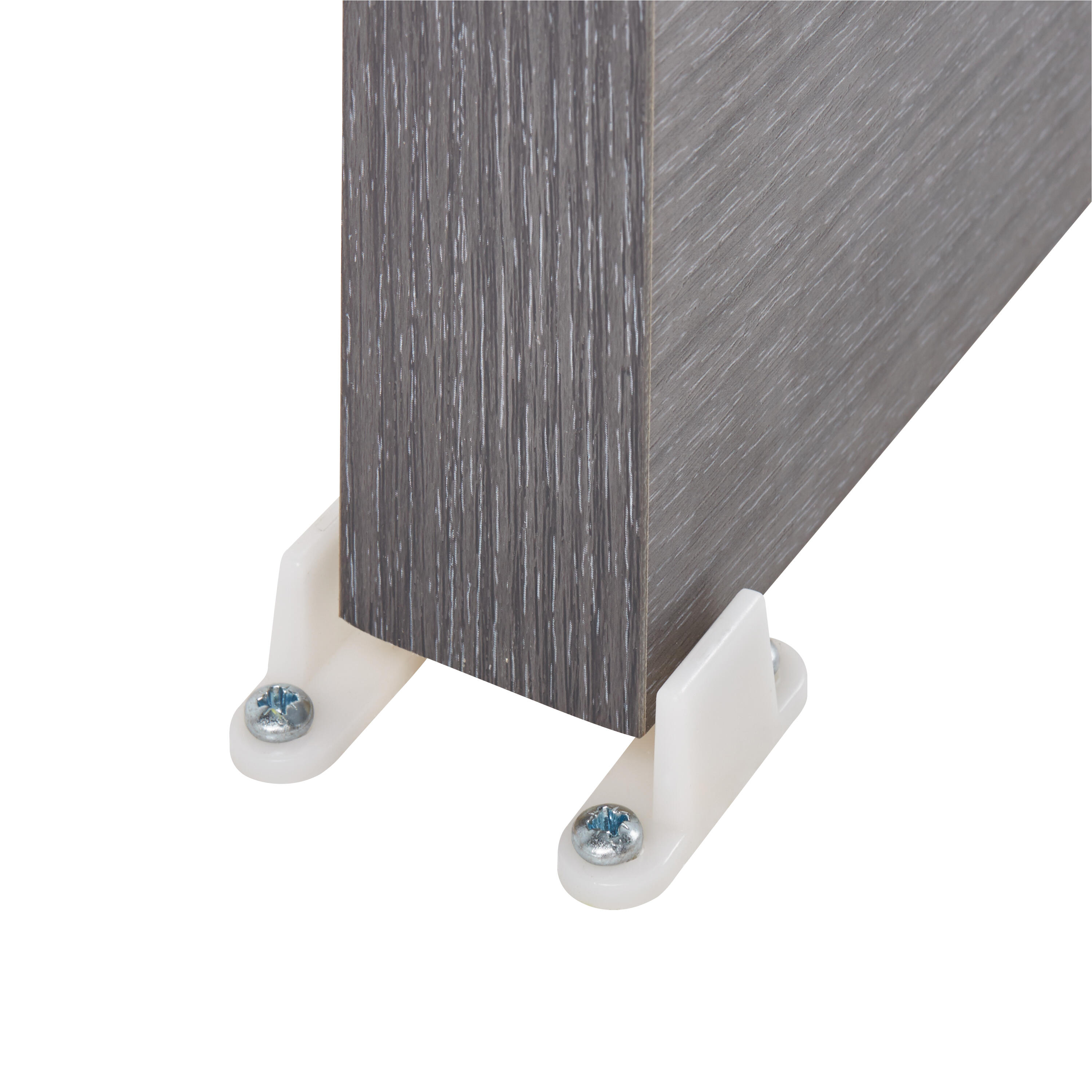 Rail pour porte coulissante Larg.83 cm maximum en applique acier gris avec amortisseur - 2