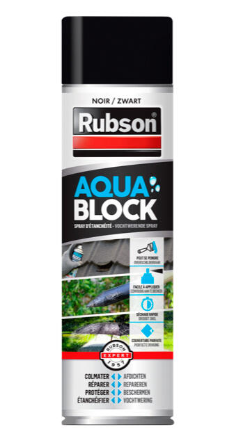 Revêtement d'étanchéité en spray noir 300 ml Aquablock - RUBSON - 2