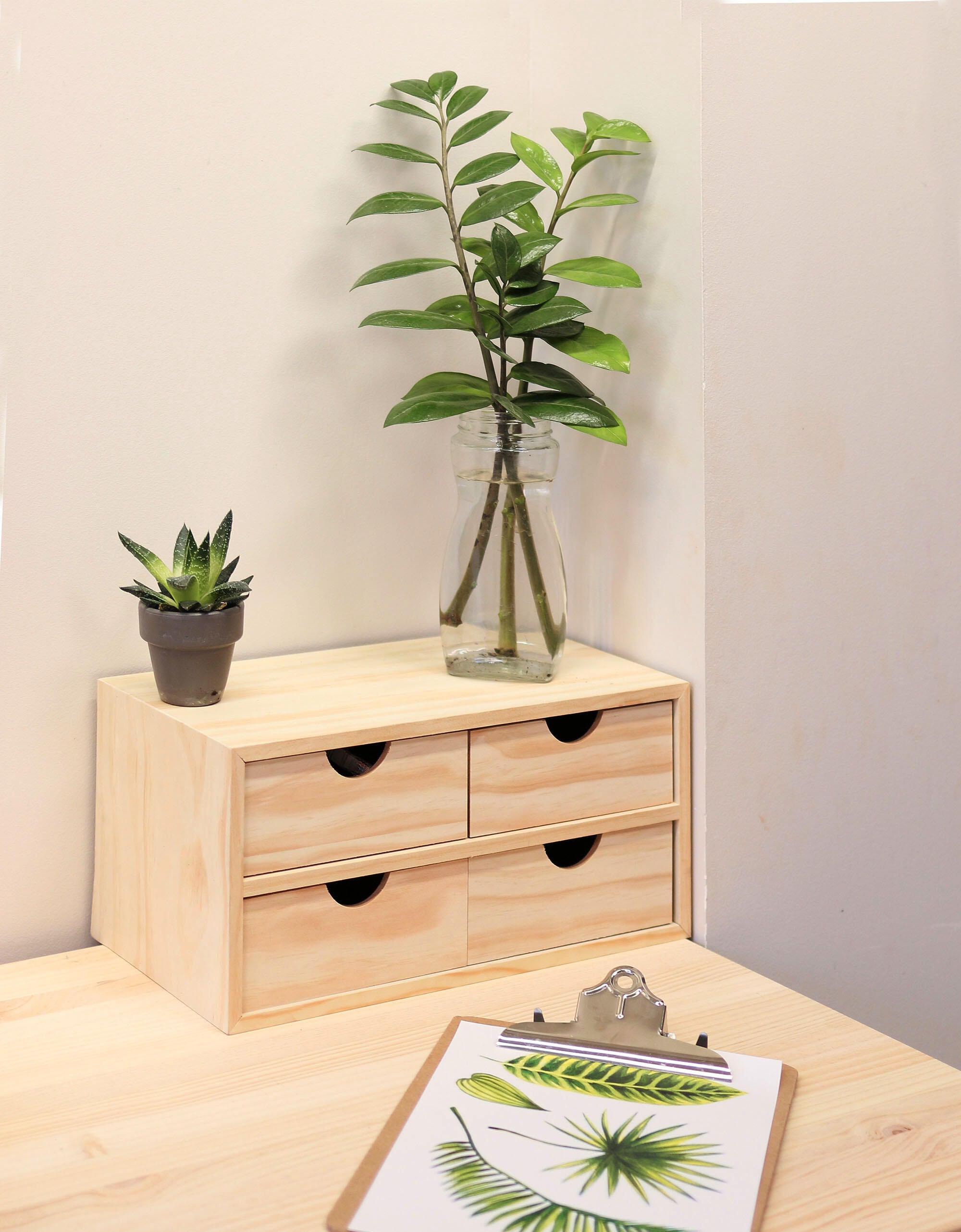 Cajonera de madera  de 18.5x40x20cm y capacidad l - 4