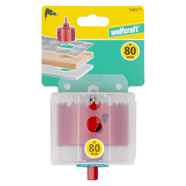 Scie cloche pour bois, platre et métal Diam.80 mm - WOLFCRAFT