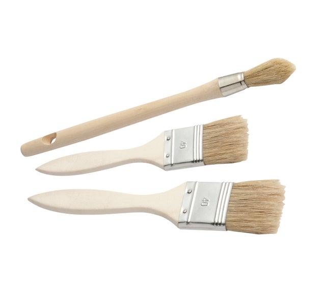 Pinceaux brosses plats et à rechampir toute peinture (lot de 3)