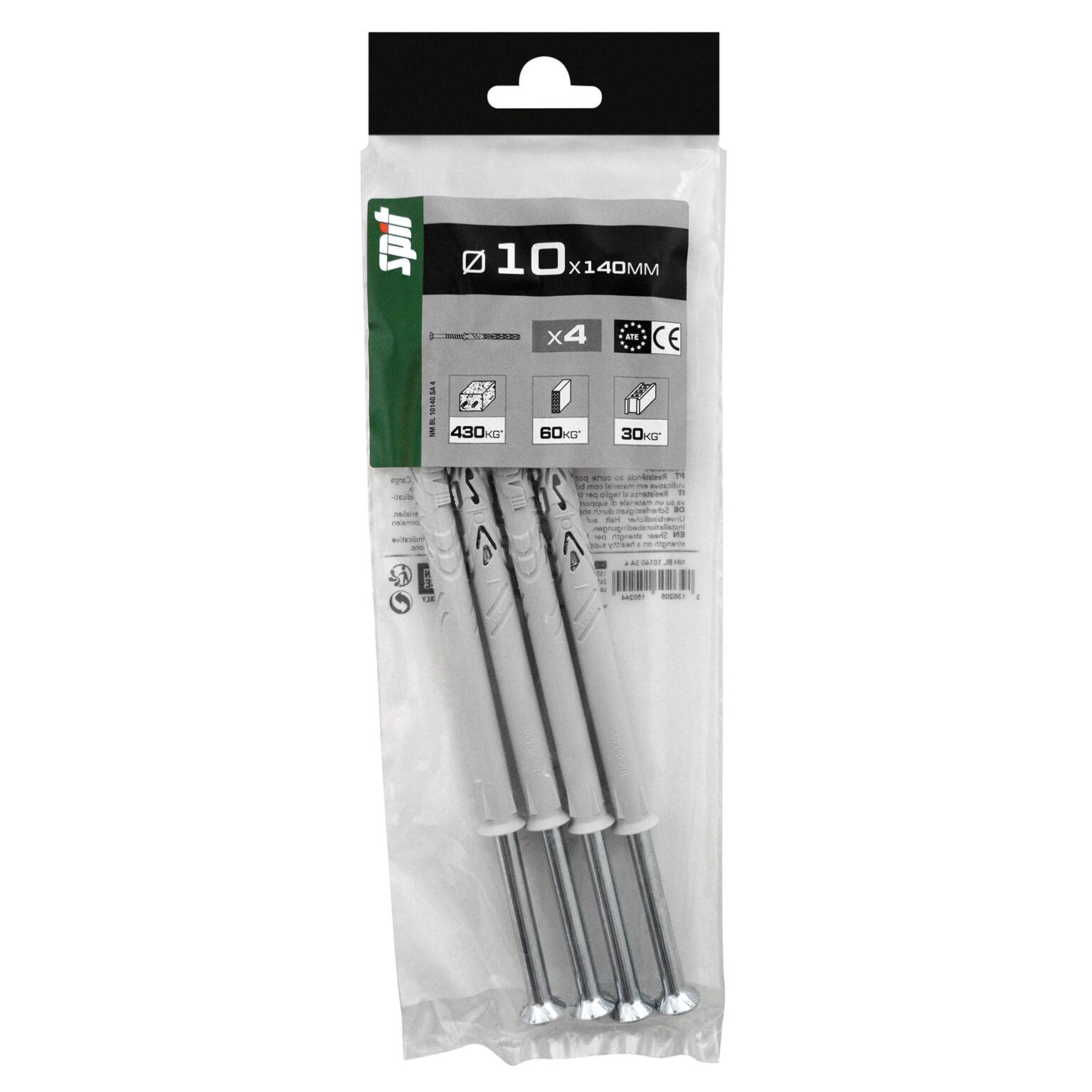 Cheville traversante multi-matériaux Diam.10 mm x 140 mm - SPIT Blong (lot de 4) - 2