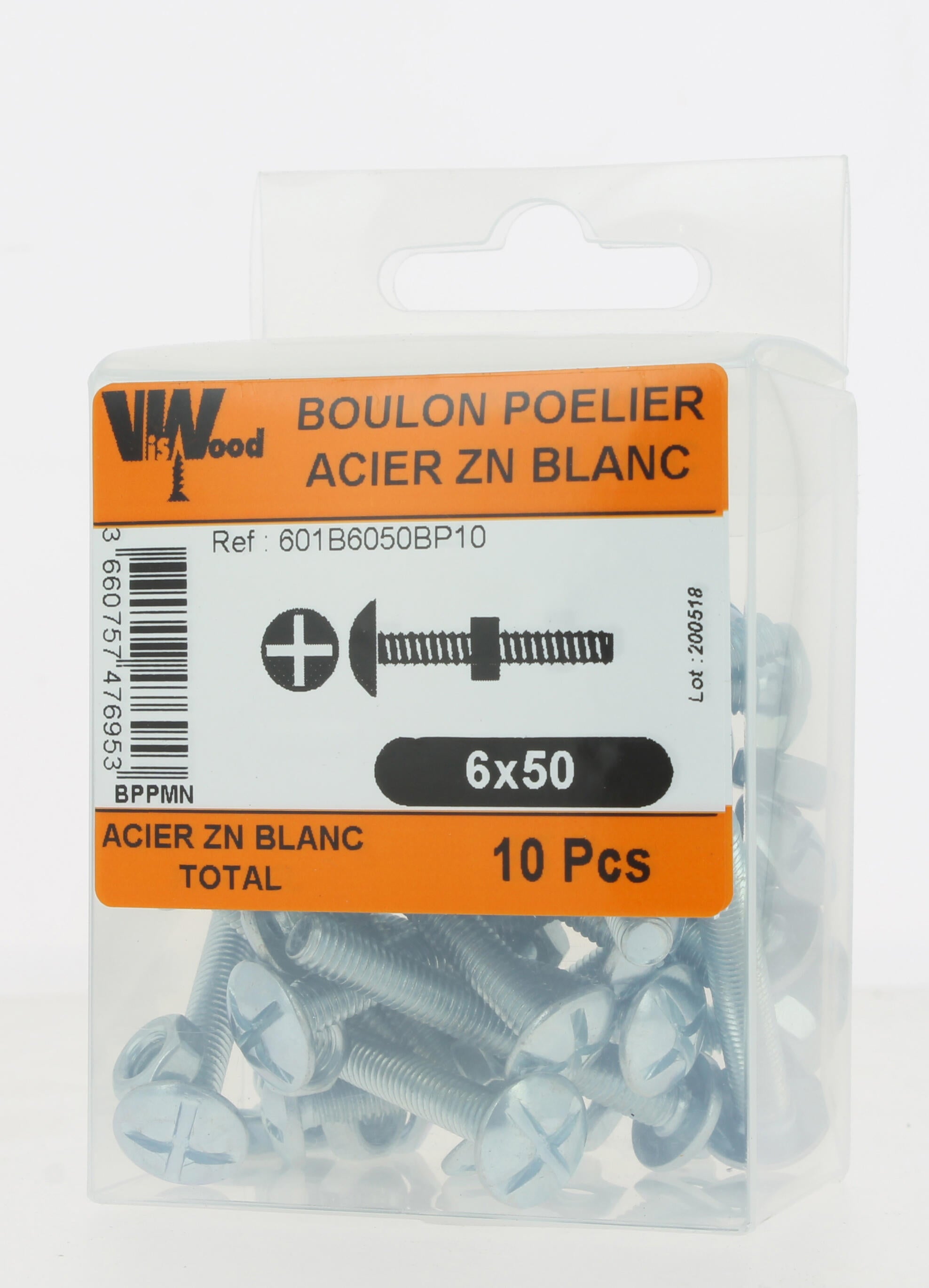Boulon poêlier Diam.4 mm Boîte de 100 - VISWOOD - 3