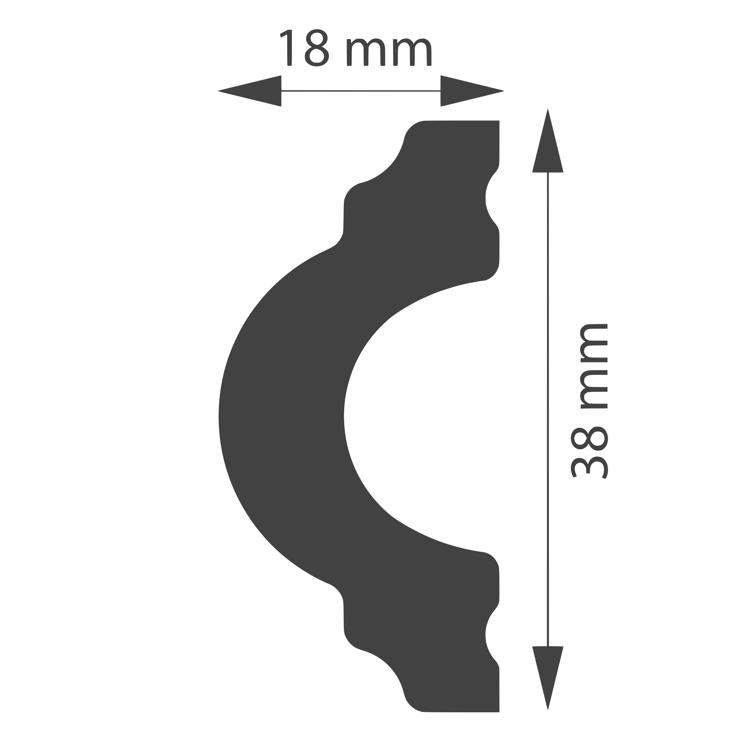 Listwa ścienna WD38D z polistyrenu 18 x 200 cm DMS - 5
