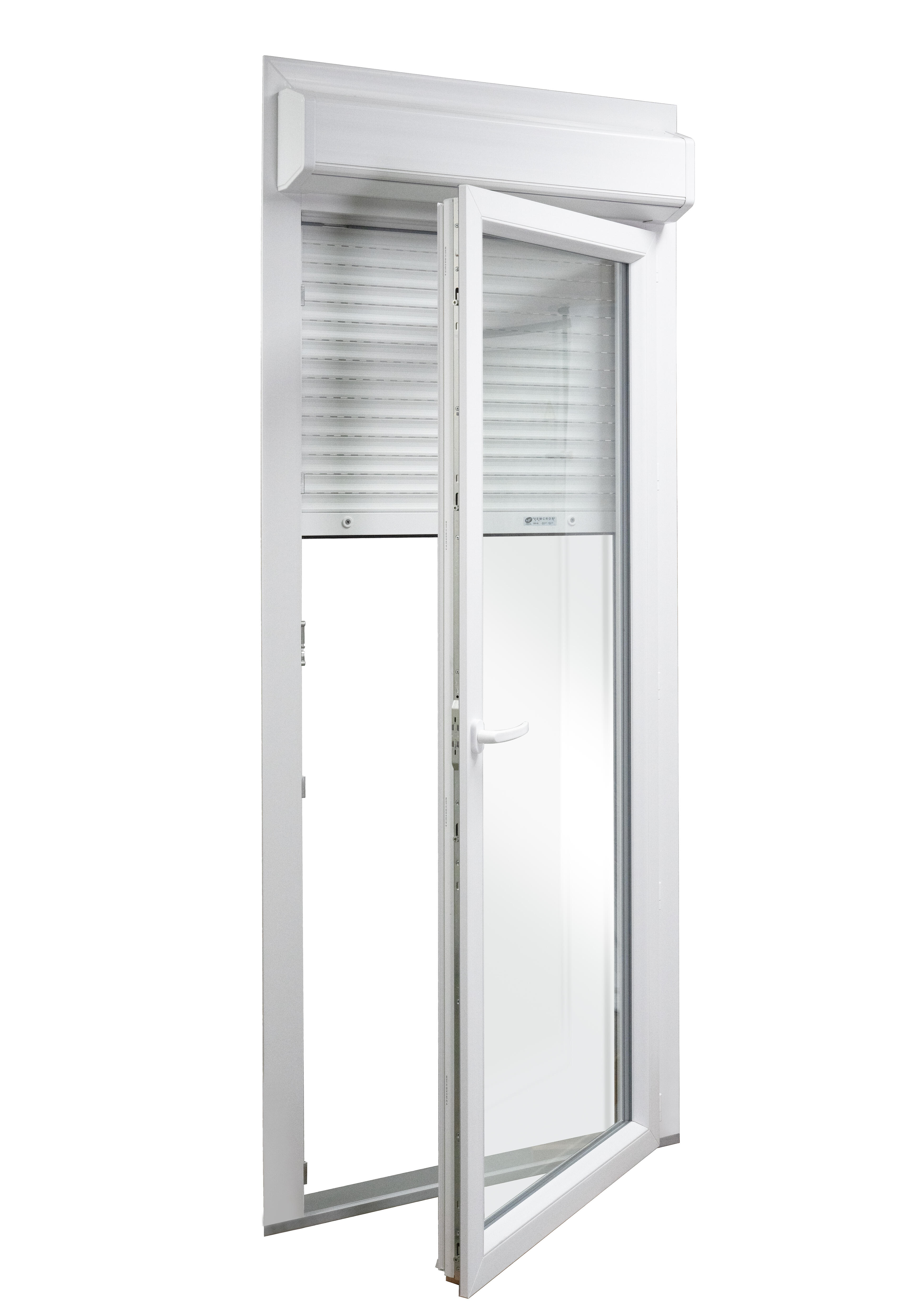 Porte-fenêtre PVC avec volet roulant intégré monobloc Of G 1 vantail H.205 x L.80 cm - GROSFILLEX - 2