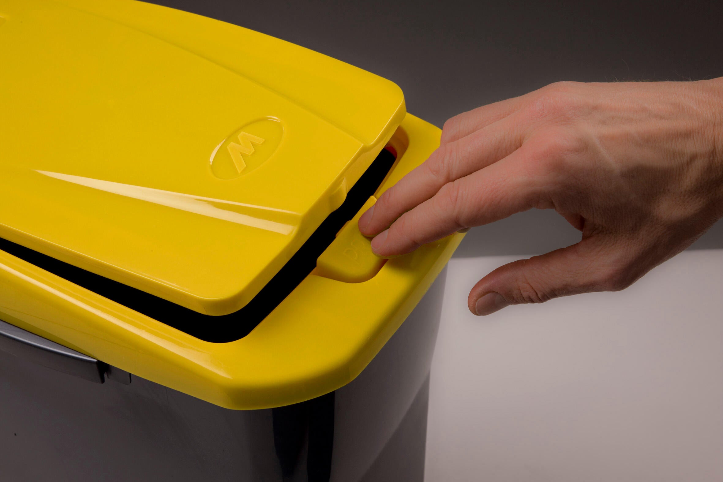 Cubo de la basura Ecobin amarillo de 25 litros - 4