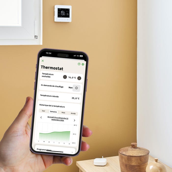 Thermostat connecté via l'application Enki