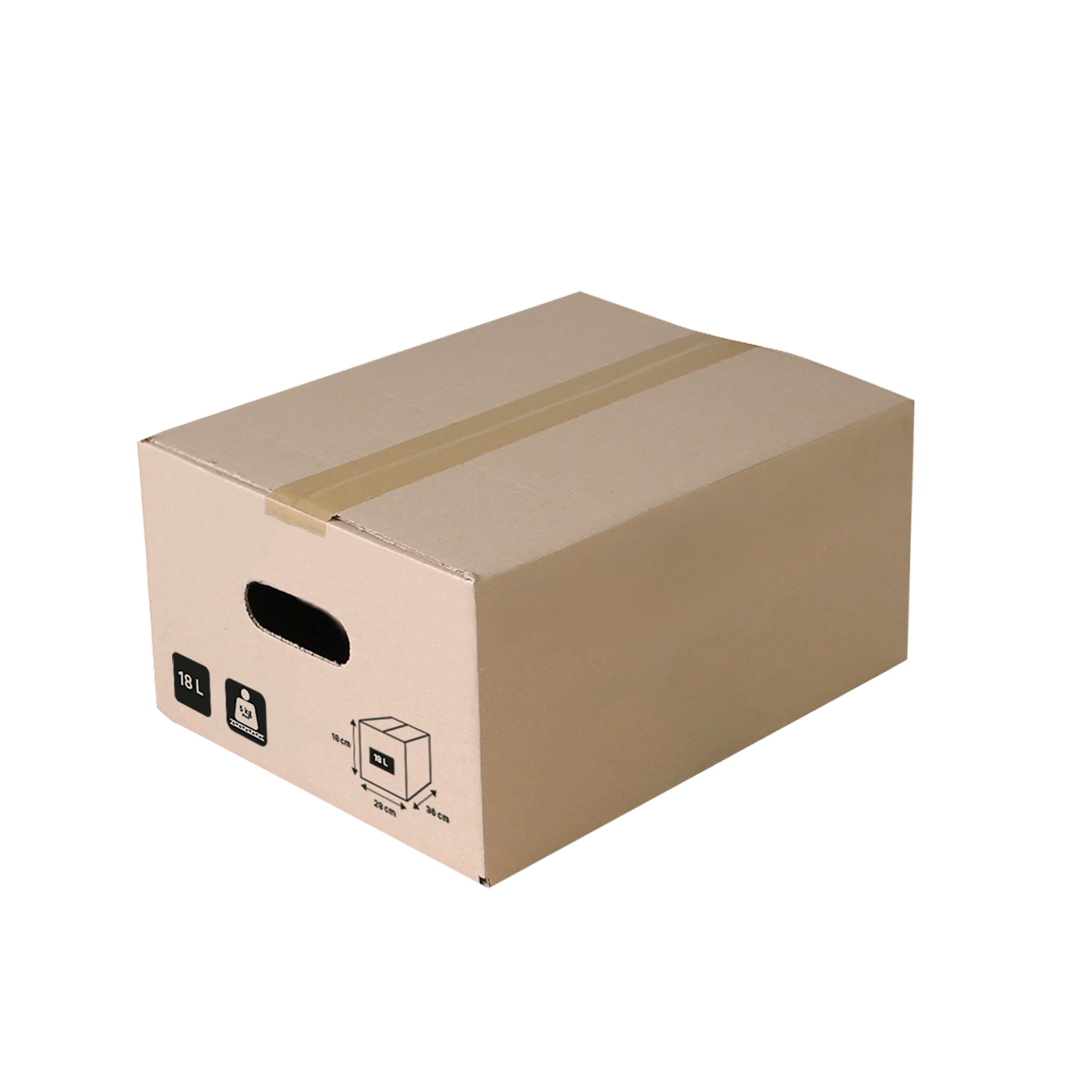 Scatola da imballaggio avana 1 onda L 36 x H 18 x P 28 cm - 5