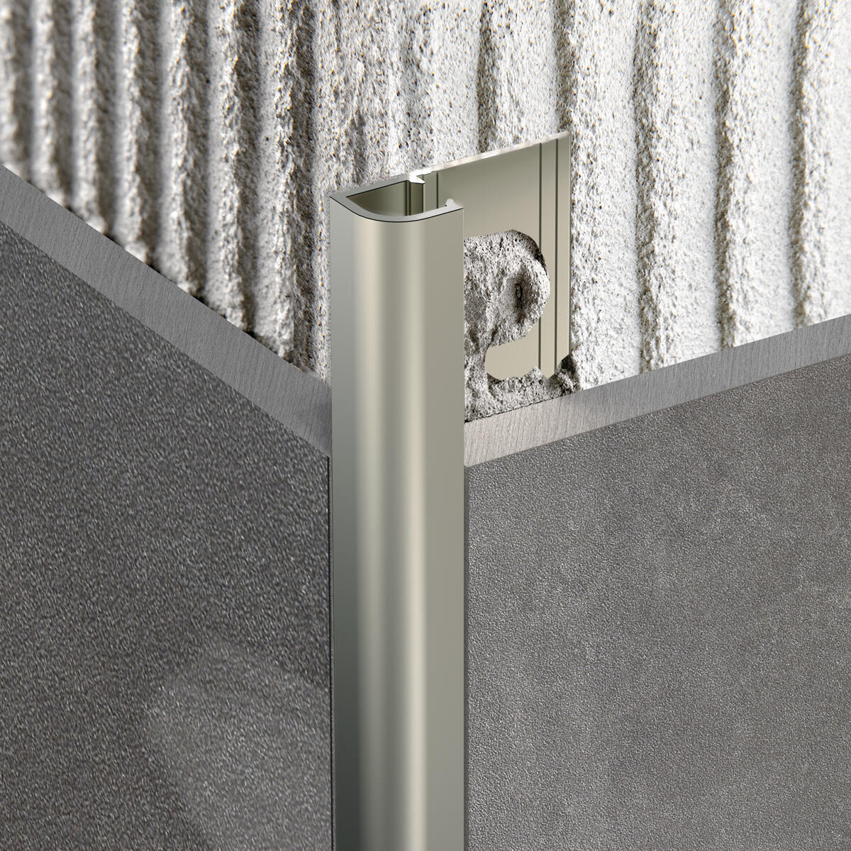 Profilo Angolare Per Piastrelle - Alluminio Anodizzato Nero 10mm X 200cm, Finitura Bordi