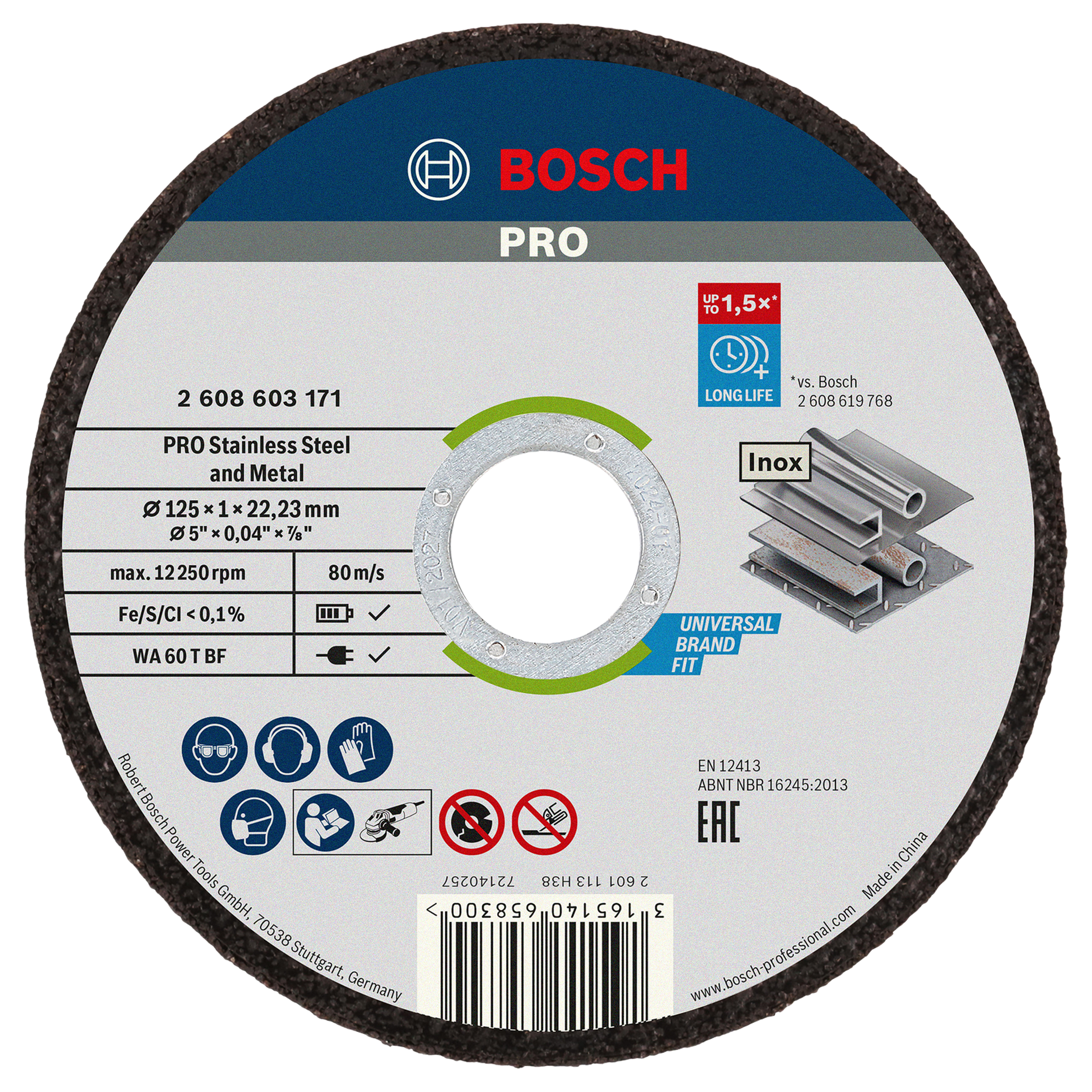 Tarcza do szlifierki kątowej 125 mm do stali Rapido 10 sztuk Bosch Professional