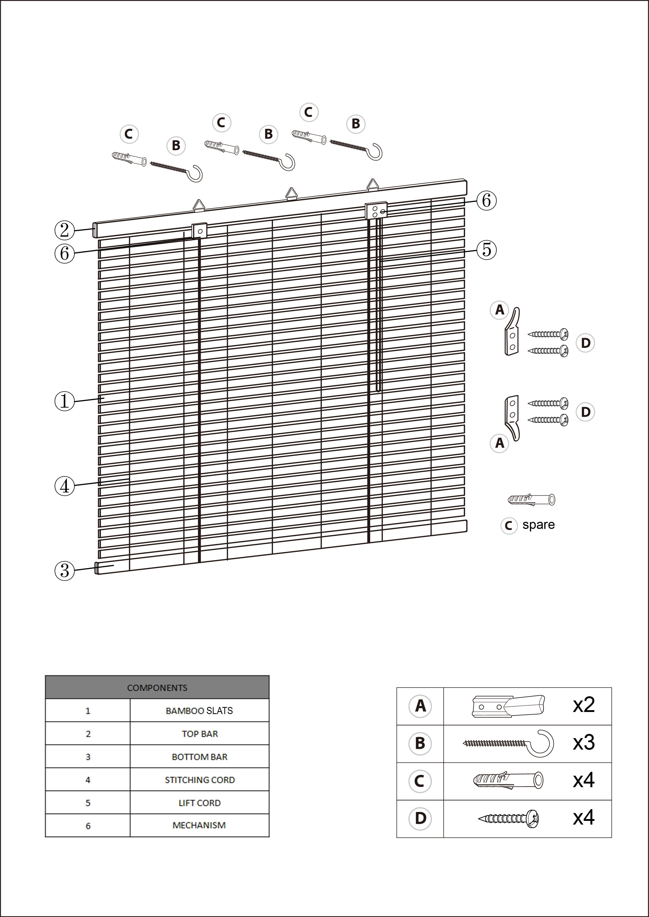 Store enrouleur tamisant Bambou hatha naturel, l.150 x H.250 cm, INSPIRE - 7