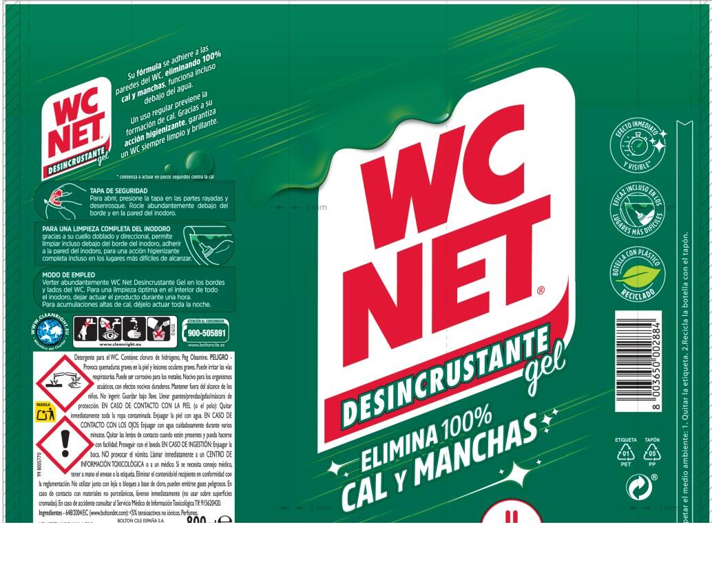 Gel desincrustante WCNET 800ml - 2
