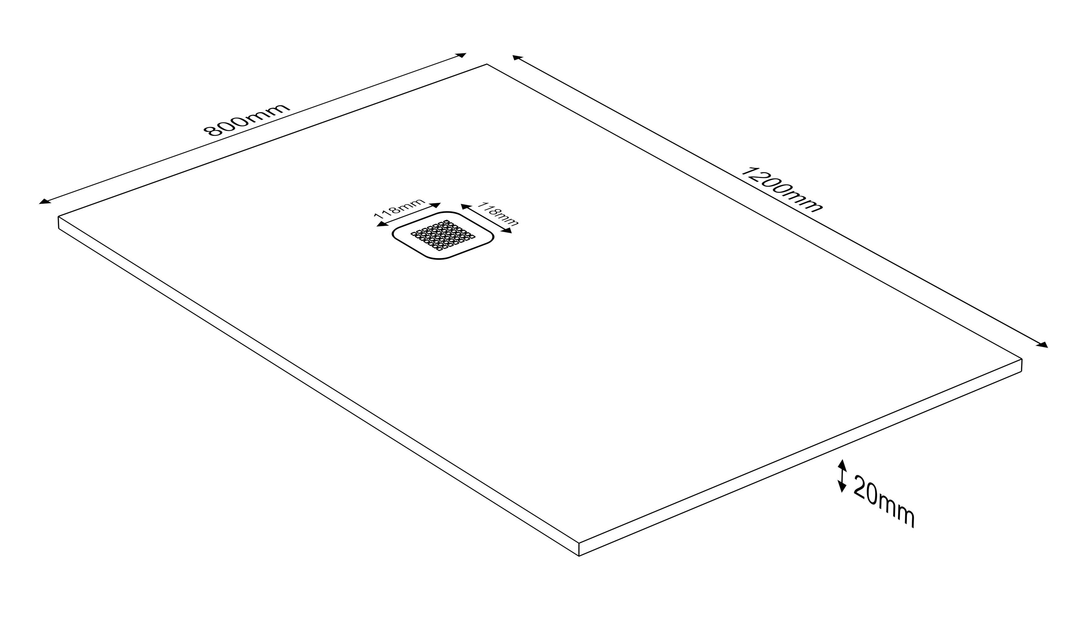 Base de duche válvula rebaixada 120x80 cm branco Pietra - 7