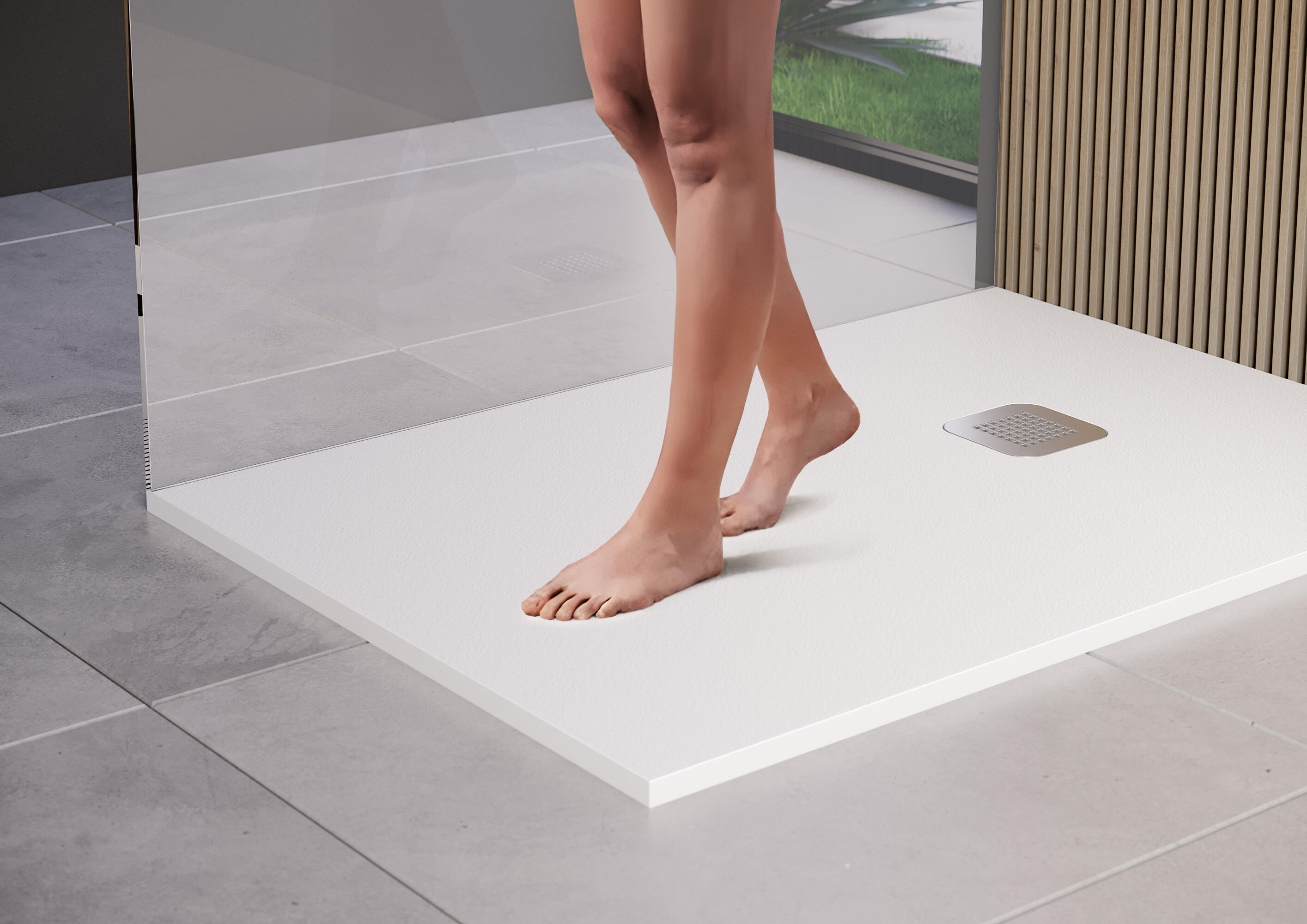 Base de duche válvula rebaixada 120x80 cm branco Pietra - 6