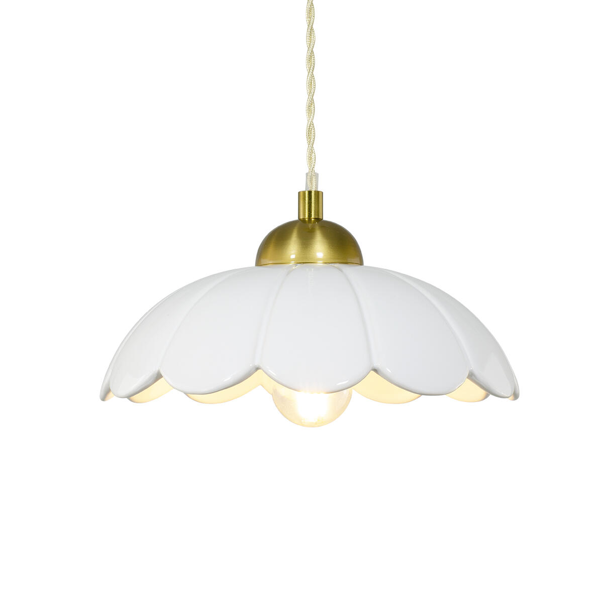 Suspension Claris céramique, blanc, Diam.23 cm, E27 - 3