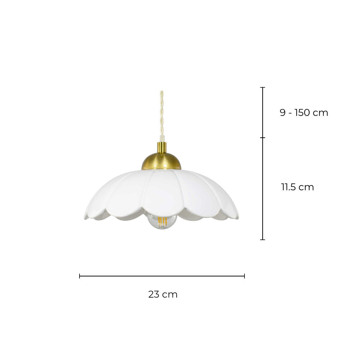 Suspension Claris céramique, blanc, Diam.23 cm, E27 - 6