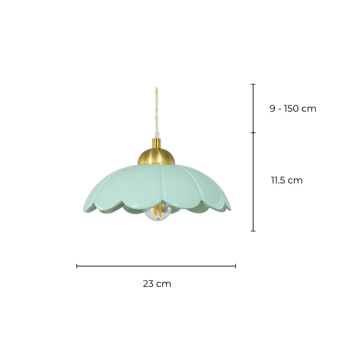 Suspension Claris céramique, vert, Diam.23 cm, E27 - 6