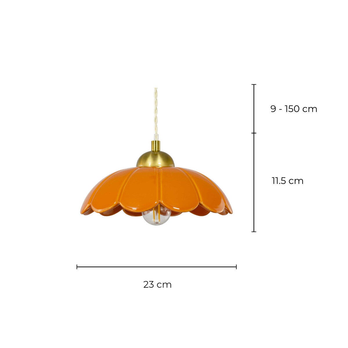 Suspension Claris céramique, orange, Diam.23 cm, E27 - 8