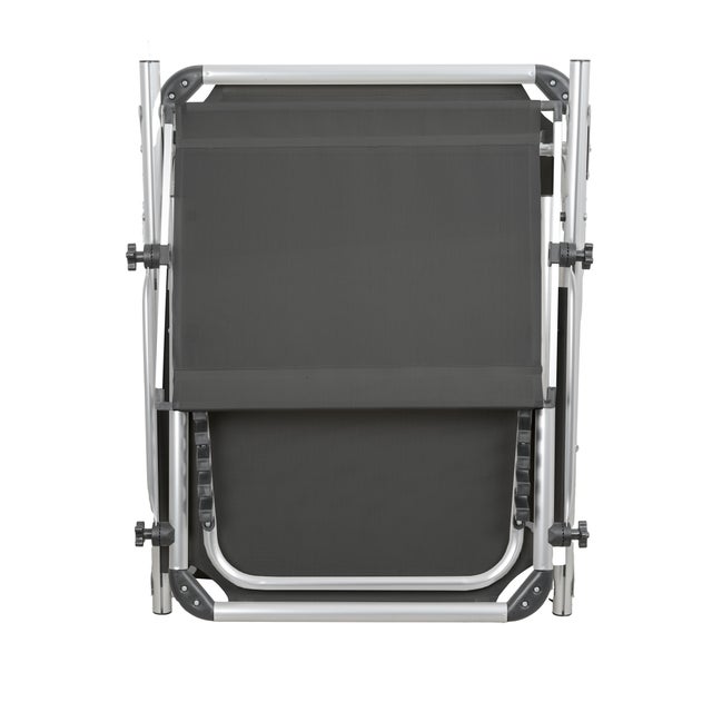 Espreguiçadeira alumínio com pala para o sol 61x188 cm antracite Azur