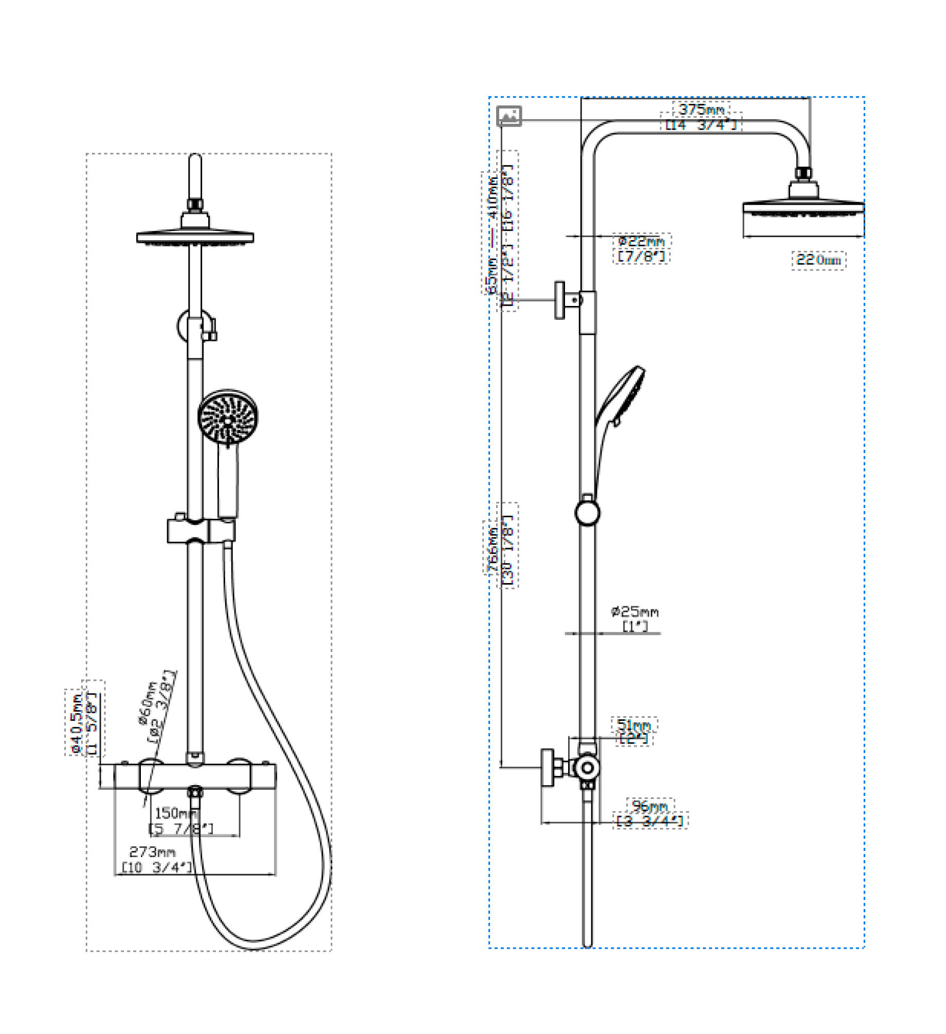 Columna de ducha termostática ZAFIRO negro - 3