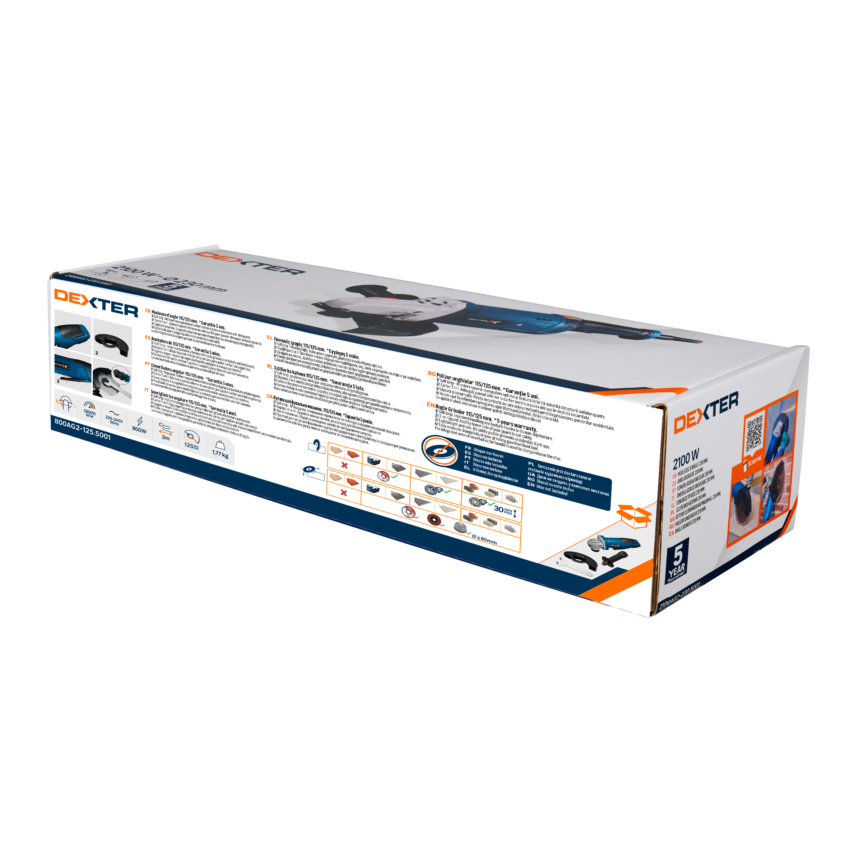 Szlifierka kątowa przewodowa 230 mm 2100 W DEXTER - 18