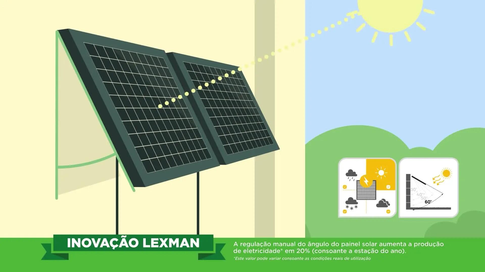 Kit fotovoltaico LEXMAN (4 painéis rígidos) para fixação no solo/parede 440W - 26