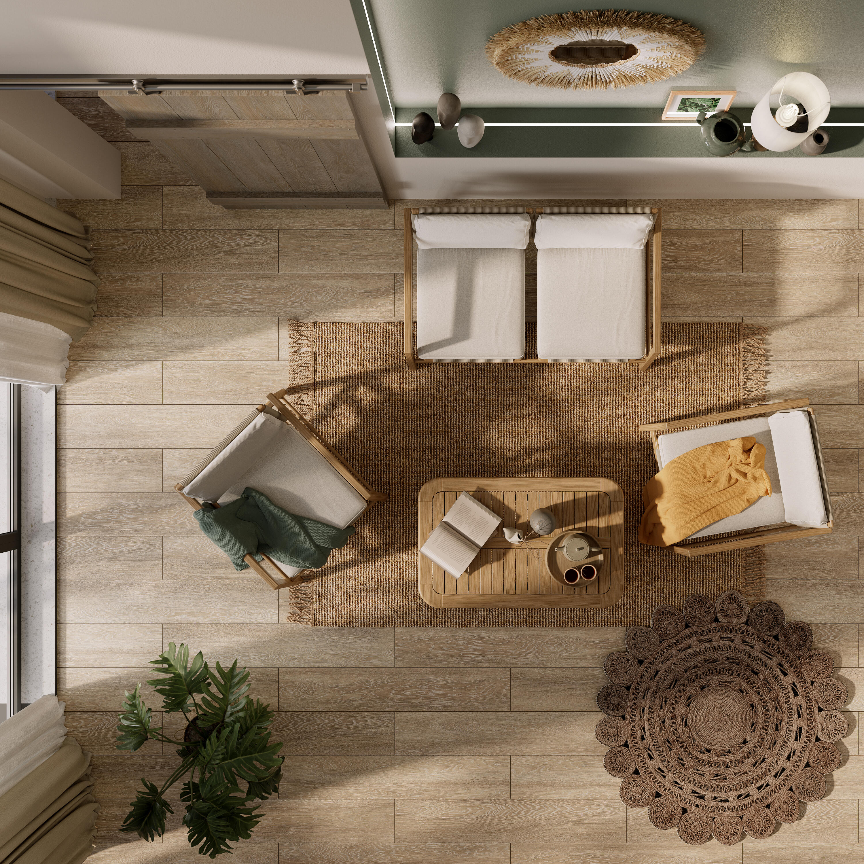 Tappeto Gaia in juta, L 120 x L 120 cm, beige - 3