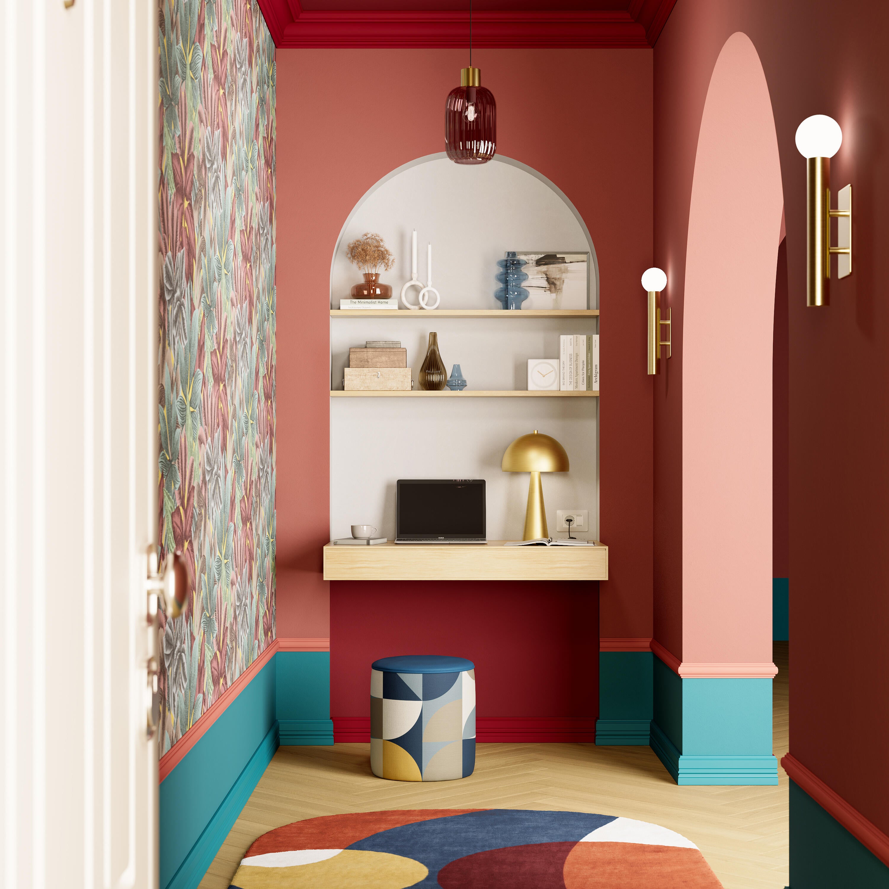 Pittura per interni per parete e soffitto lavabile, LUXENS murale blu miami 1 opaco, 1 L - 8