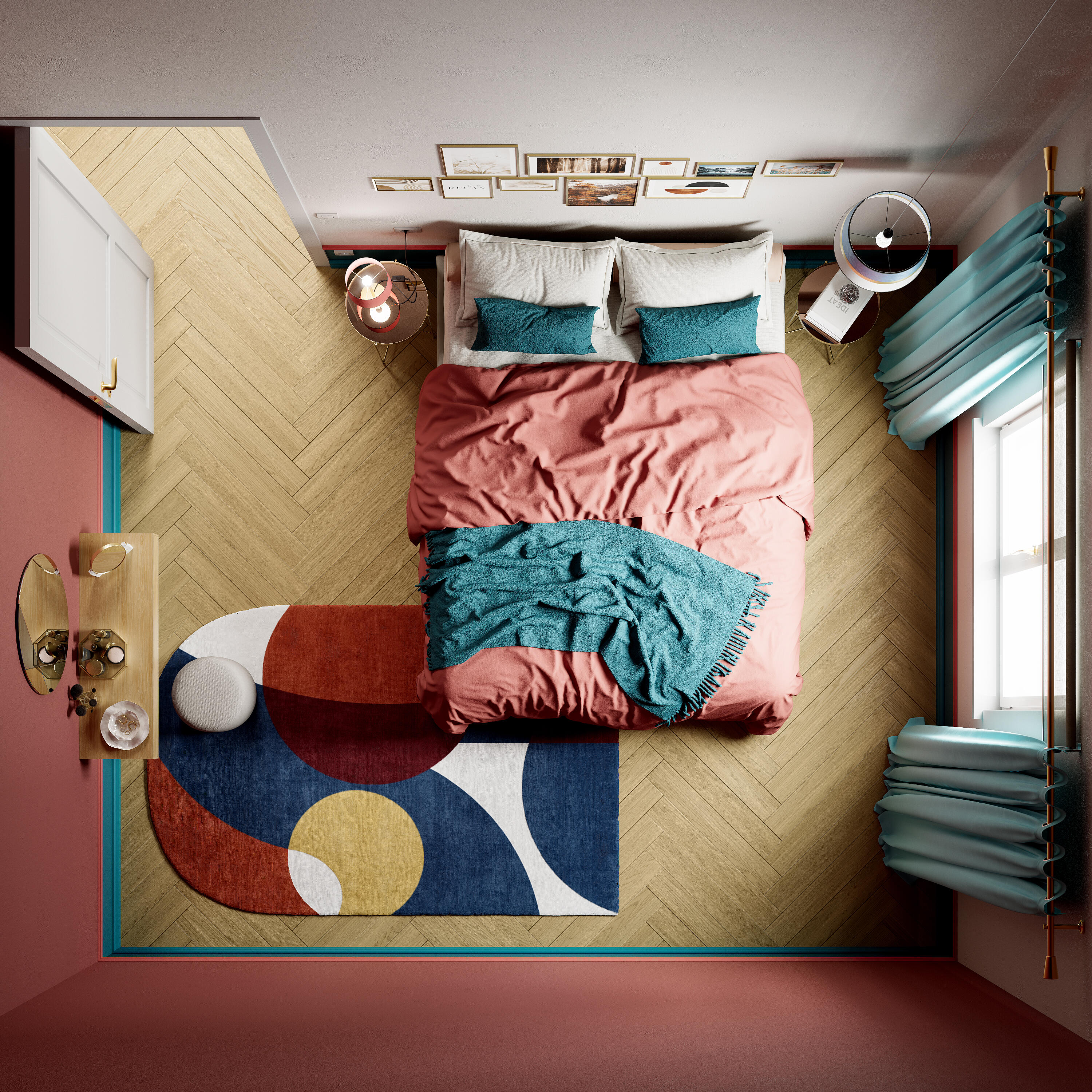 Pittura per interni per parete e soffitto lavabile, LUXENS murale blu miami 1 opaco, 1 L - 7