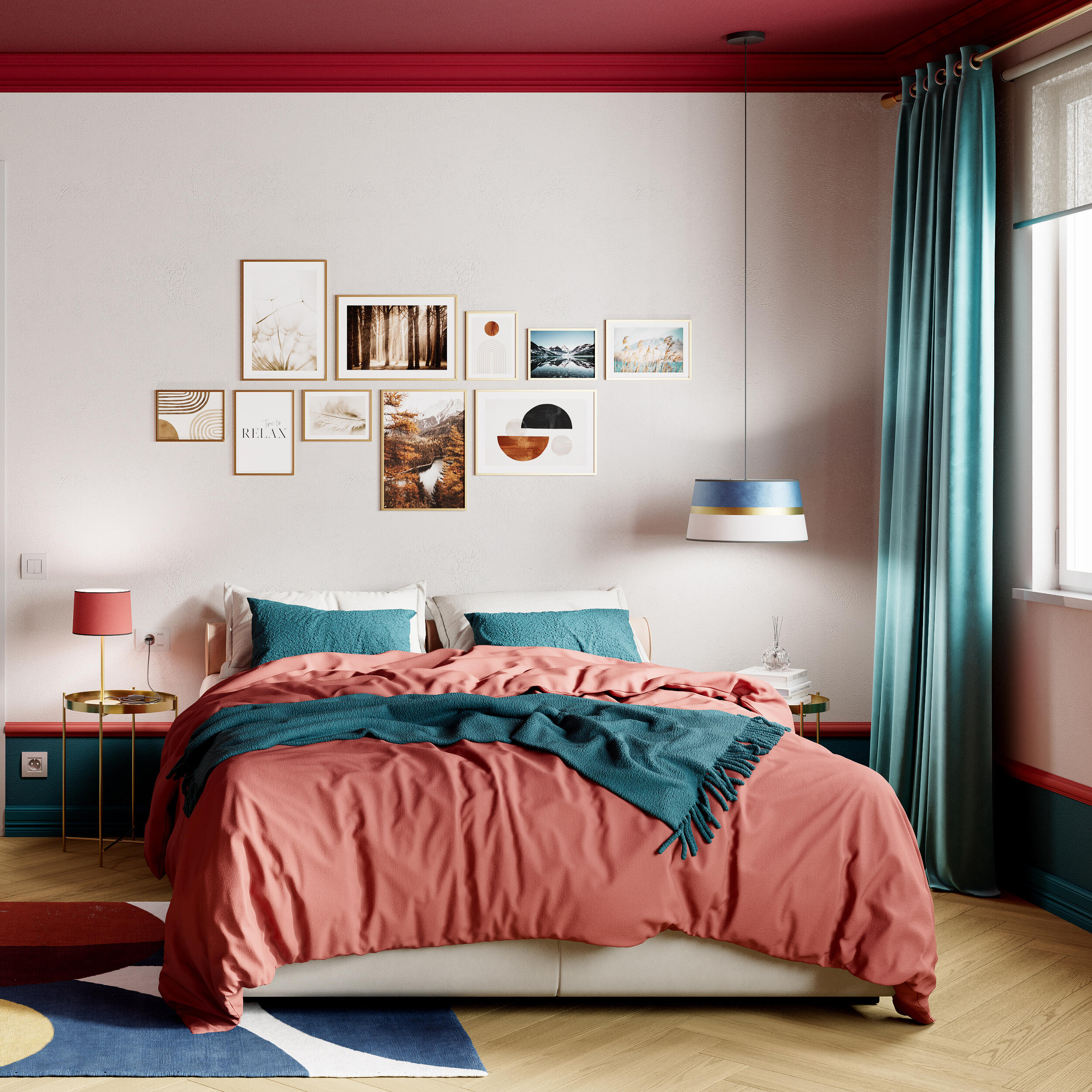 Pittura per interni per parete e soffitto lavabile, LUXENS murale blu miami 1 opaco, 1 L - 4