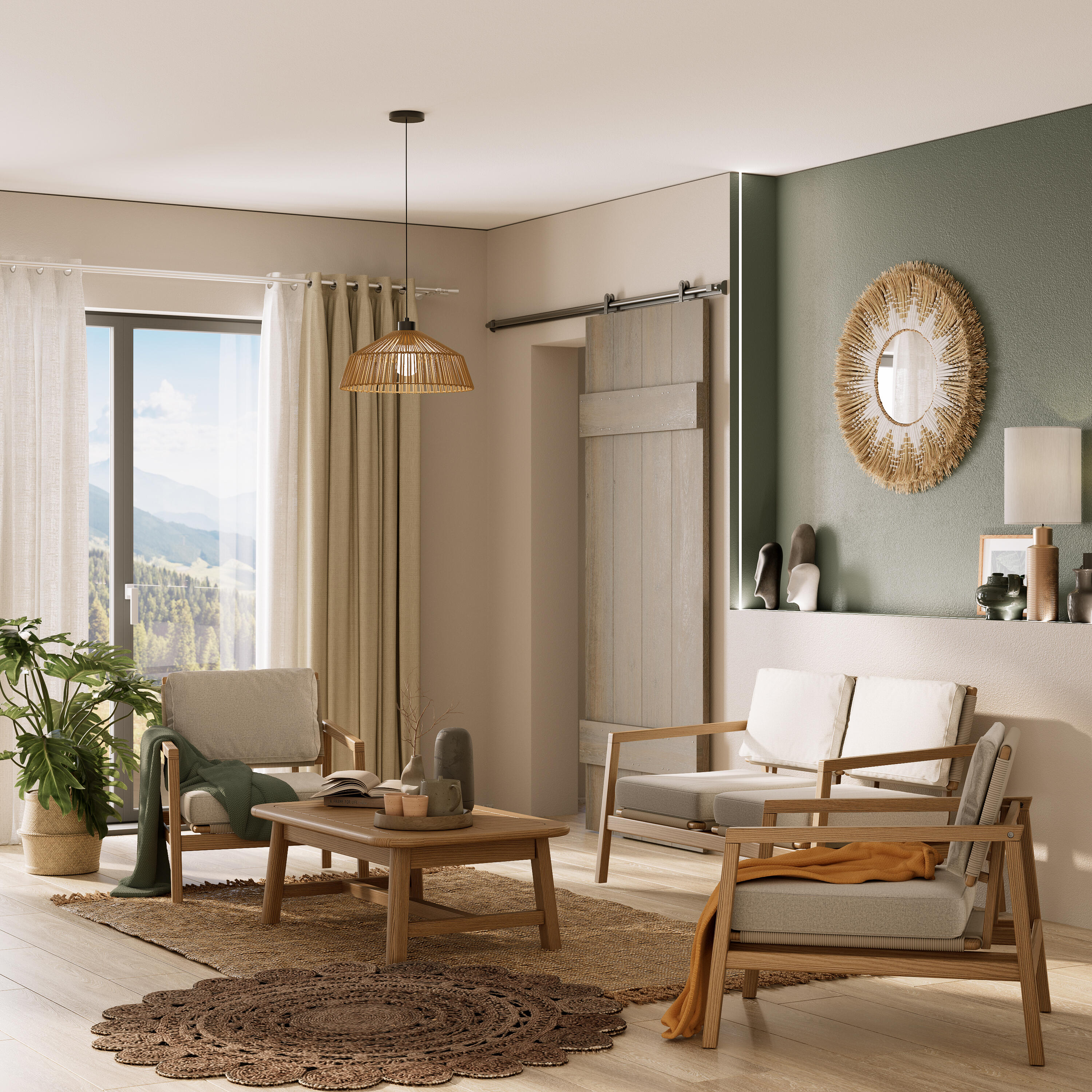 Tappeto Gaia in juta, L 120 x L 120 cm, beige - 2