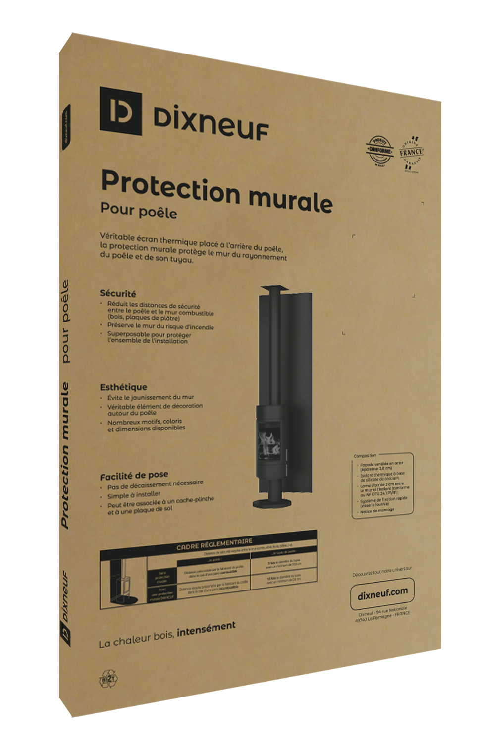 Plaque de protection murale noir Pivoine ATELIER DIXNEUF l.81.3 cm x H.120.4 cm - 3