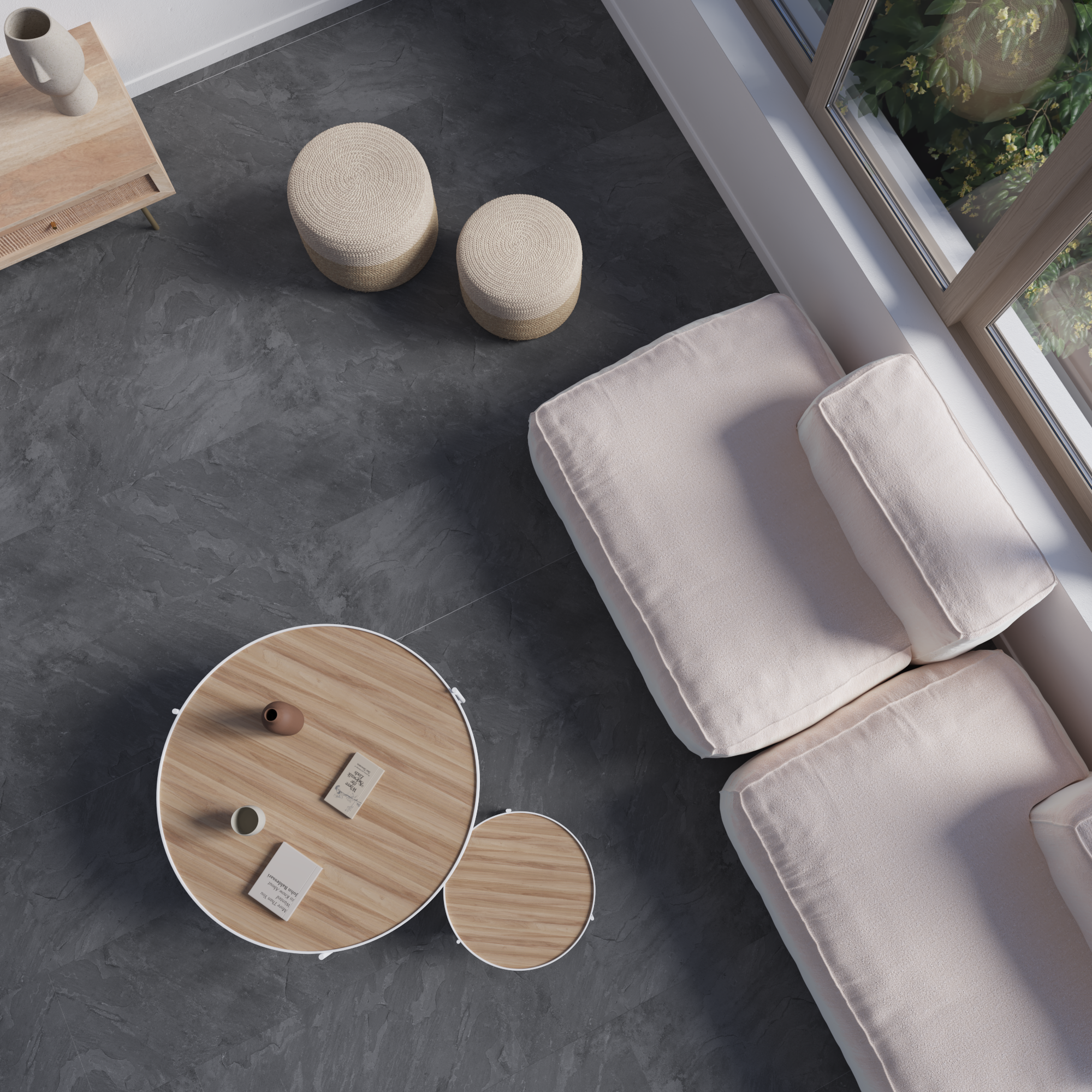 Suelo vinílico spc clic new zeia efecto cemento artens cer520