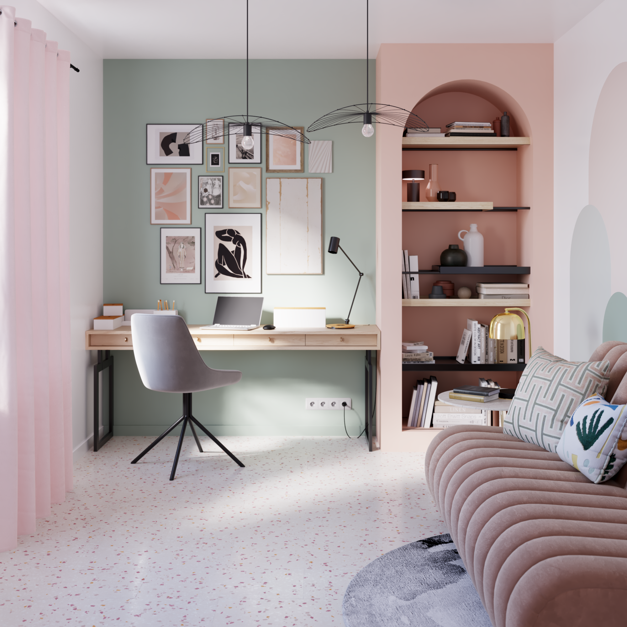 Dalle adhésive medio ARTENS zephira, effet pierre Terrazzo - 2