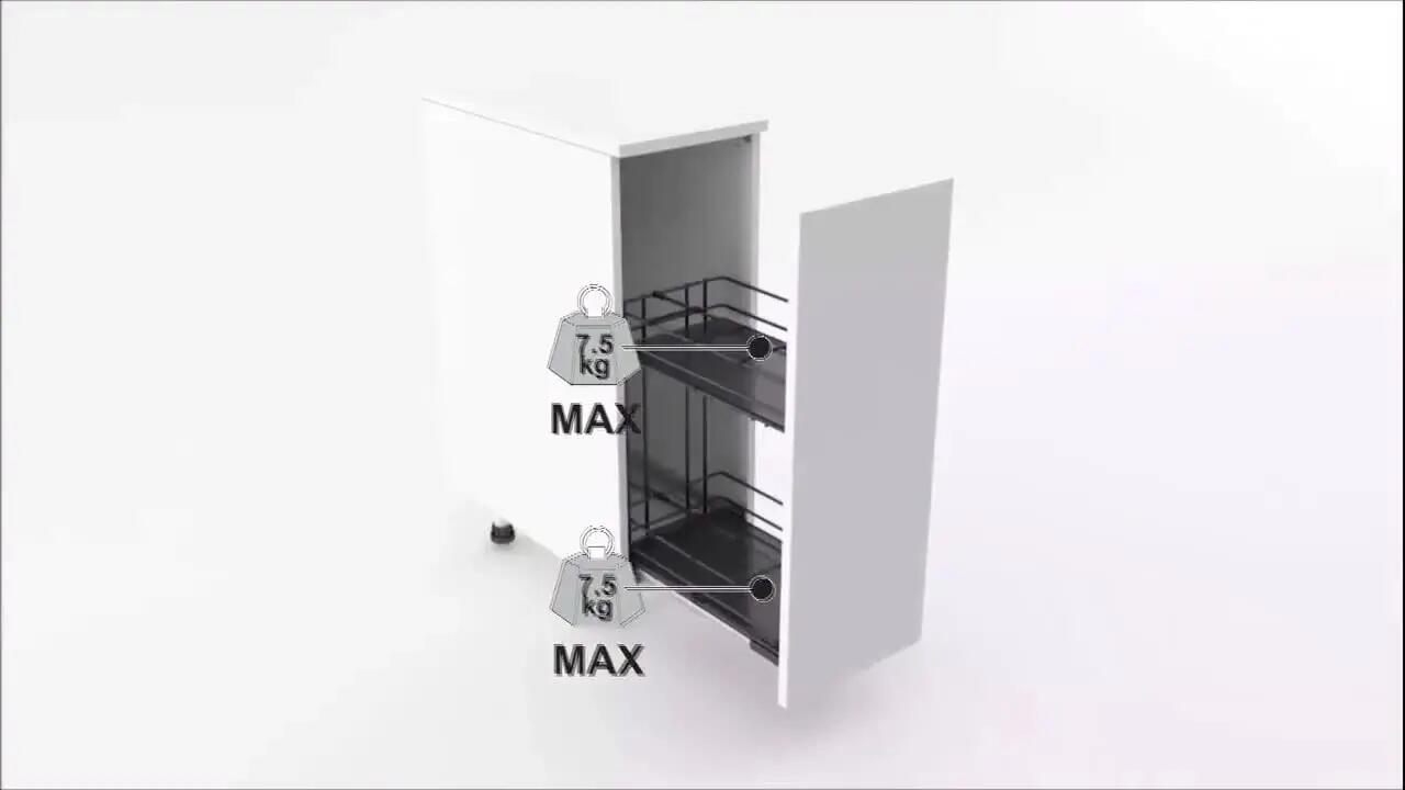 Organizador extraível deslizante 2 prateleiras para móvel inferior de 30 cm Delinia ID
 - 14