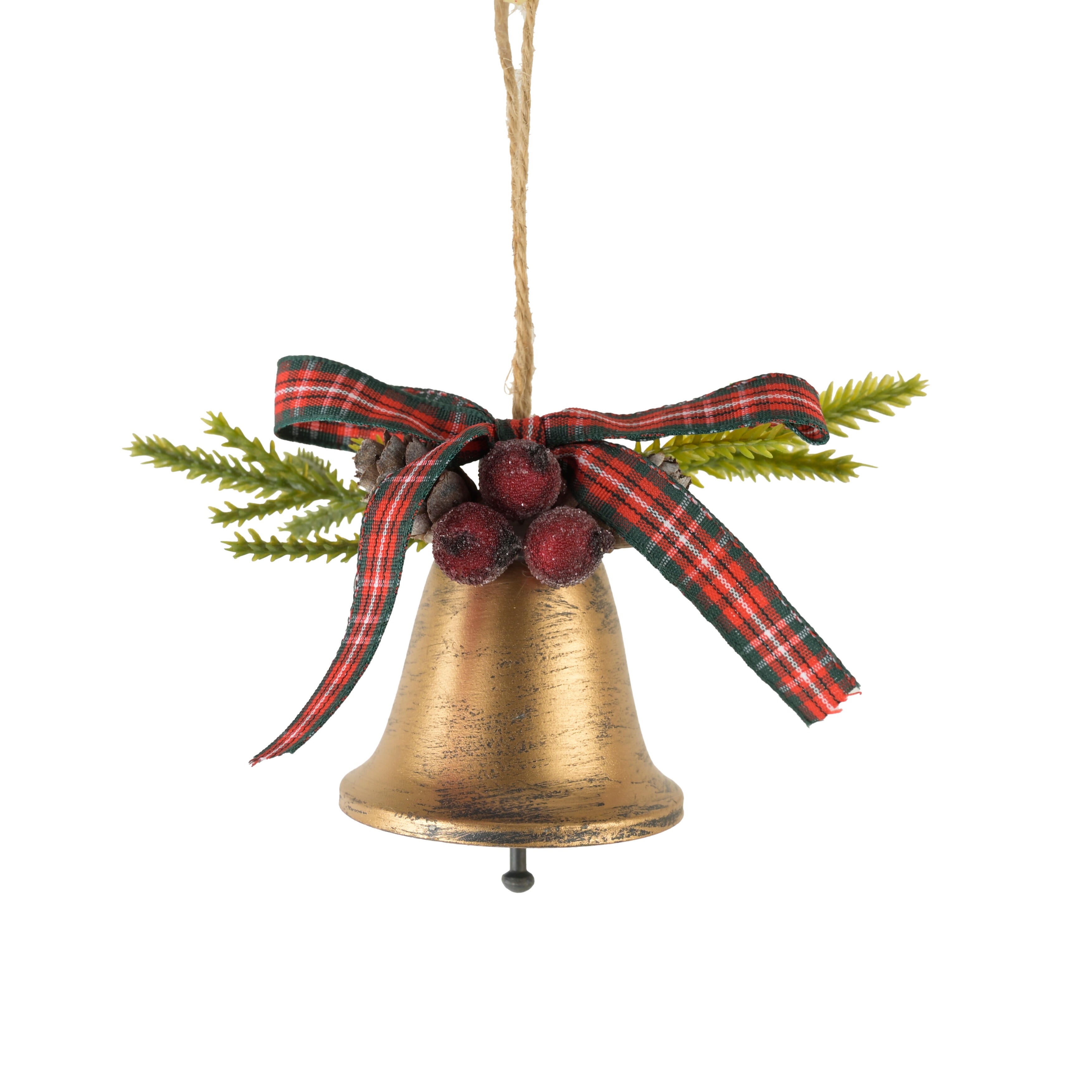 Adorno colgante de navidad campana 4x10x7 cm - 2