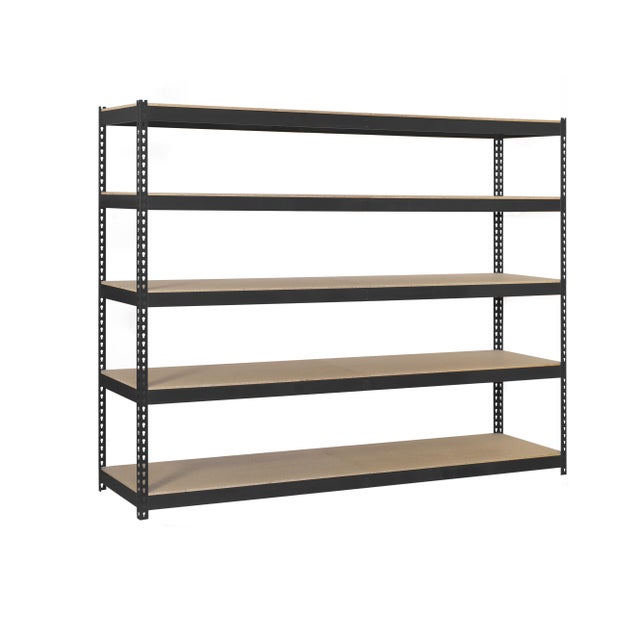 Estantería metálica en kit sin tornillos de metal de 200x150x60 cm 5B 400kg/balda antracita/galvanizado