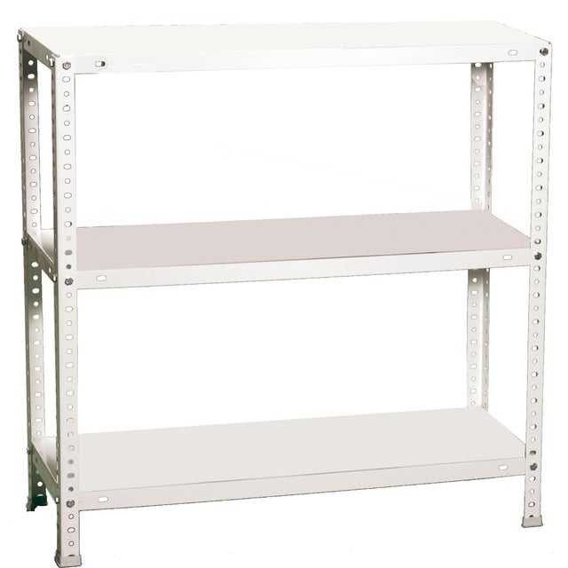 Estantería metálica en kit 90X90X50 cm y carga máx. 75kg por balda color blanco