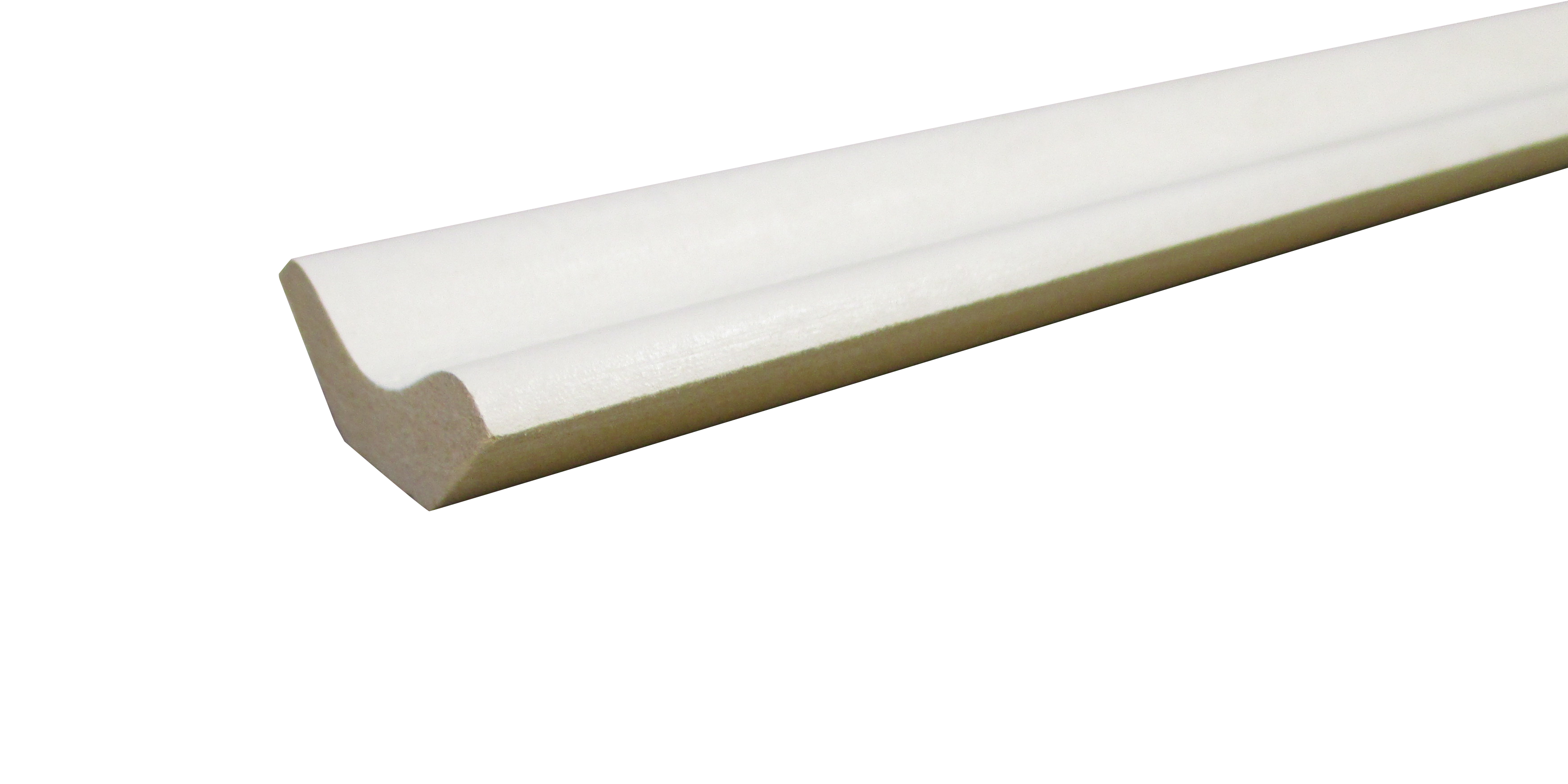 Corniche médium (MDF) moderne tronquée blanc, 17 x 17 mm, L. 2.44 m - 3