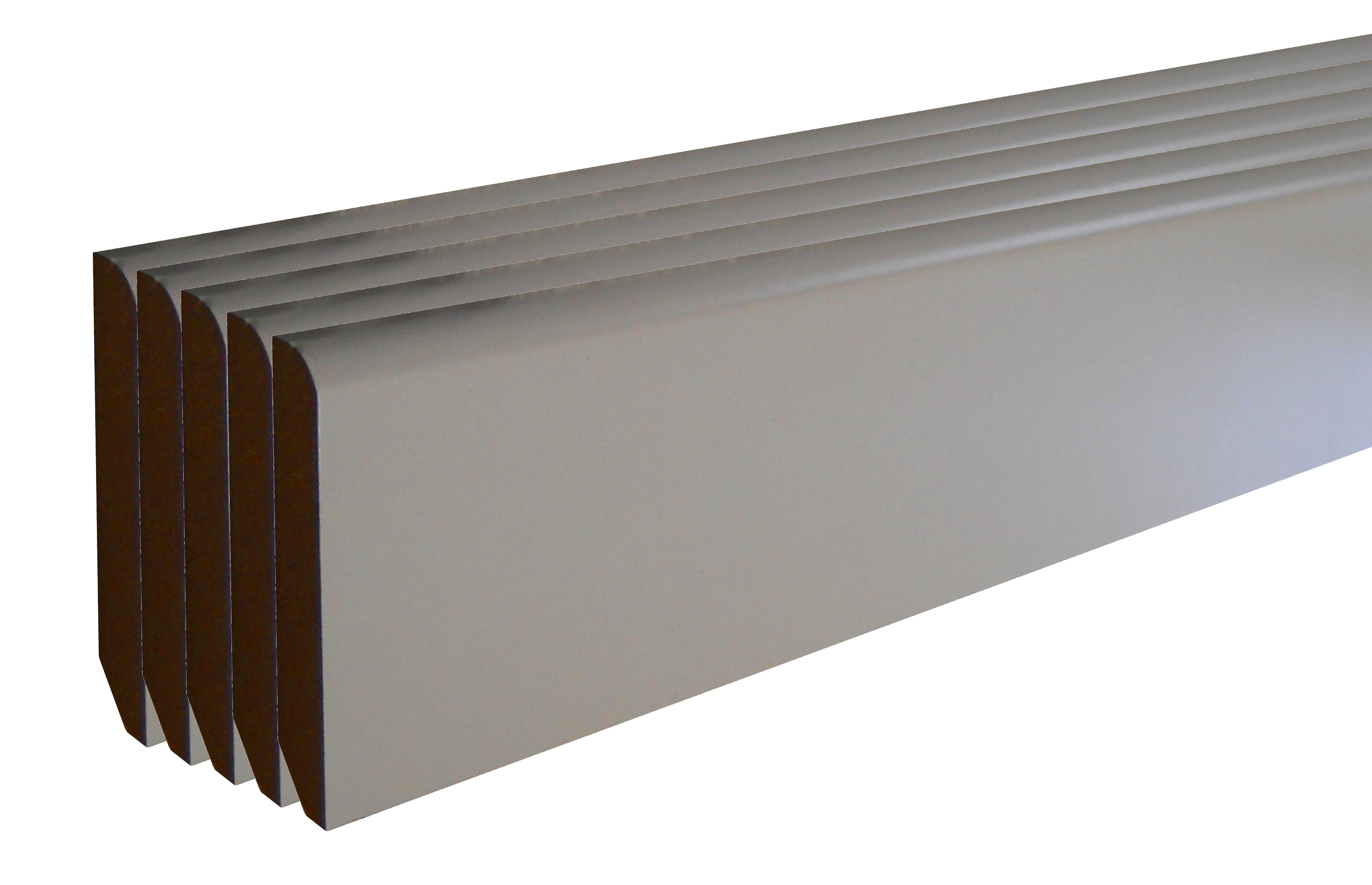 Lot de 5 plinthes médium (MDF) arrondies revêtu mélaminé blanc, 9 x 98 mm, L.2 m - 2