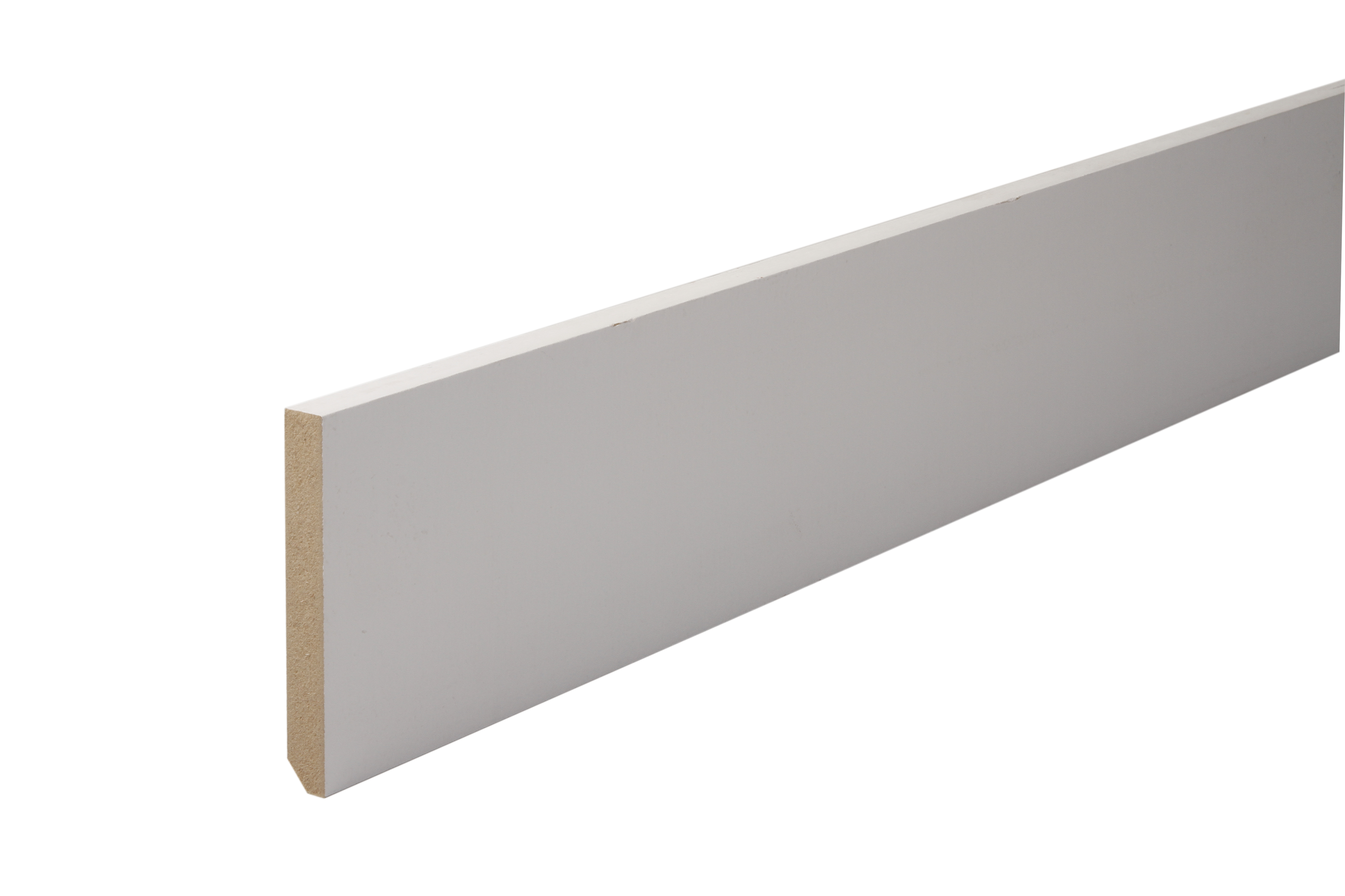 Plinthe médium (MDF) arrondie prépeint blanc, 9 x 98 mm, L.2.44 m - 4