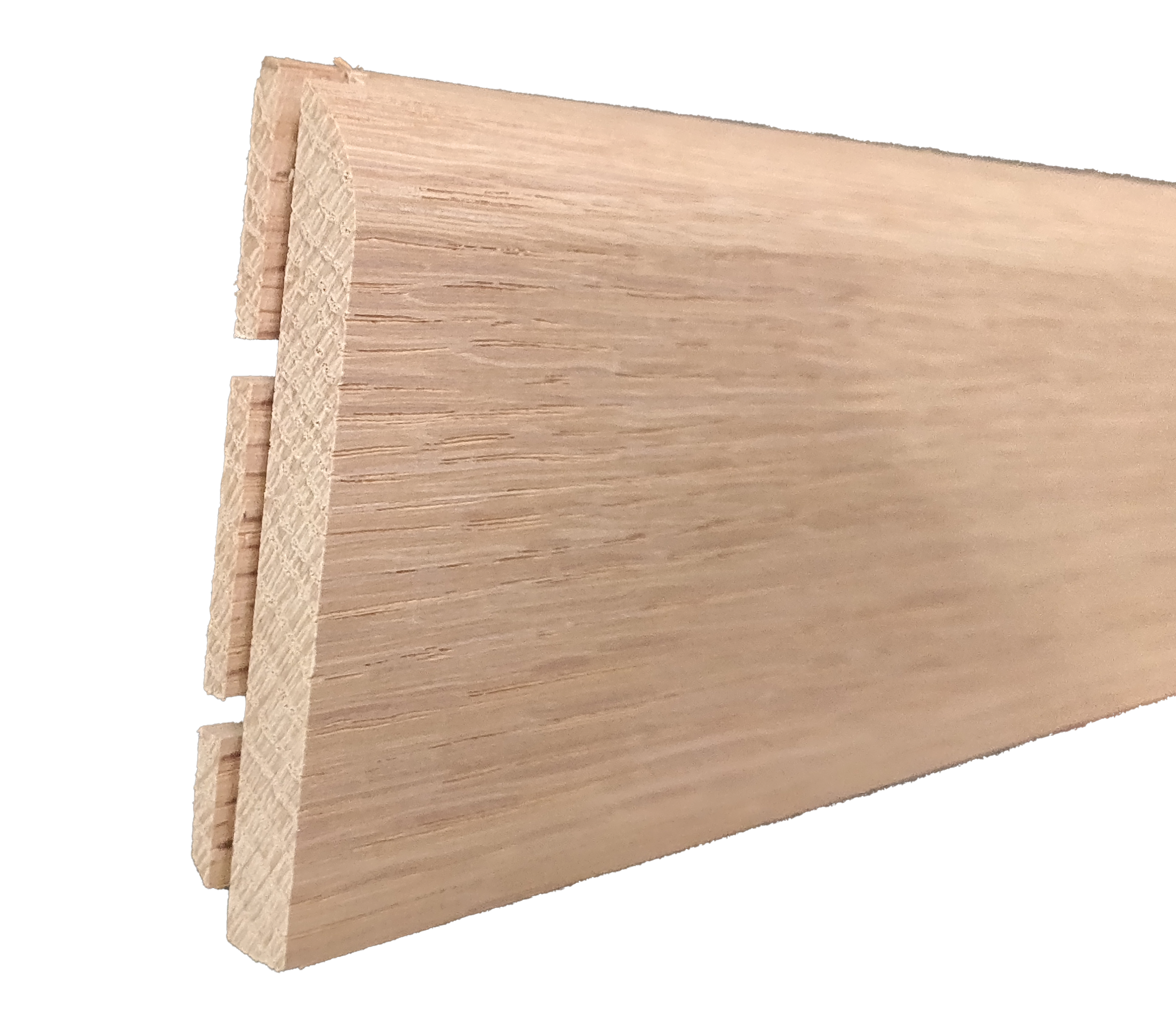 Plinthe chêne petits nœuds bords arrondis, 15 x 92 mm, L.2.40 m - 2