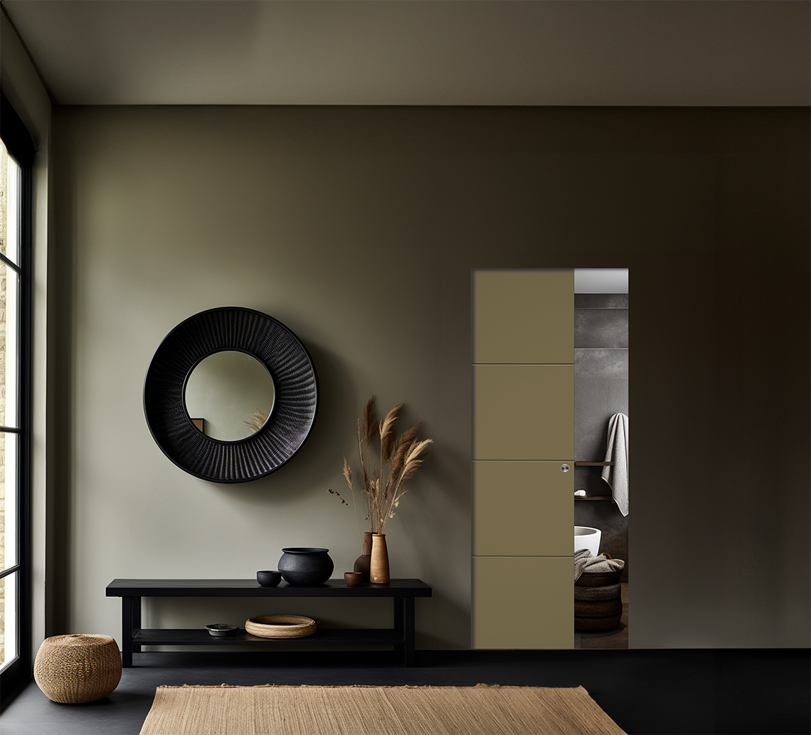 Porte coulissante isoplane prépeinte Milan, H.204 x l.73 cm - 2