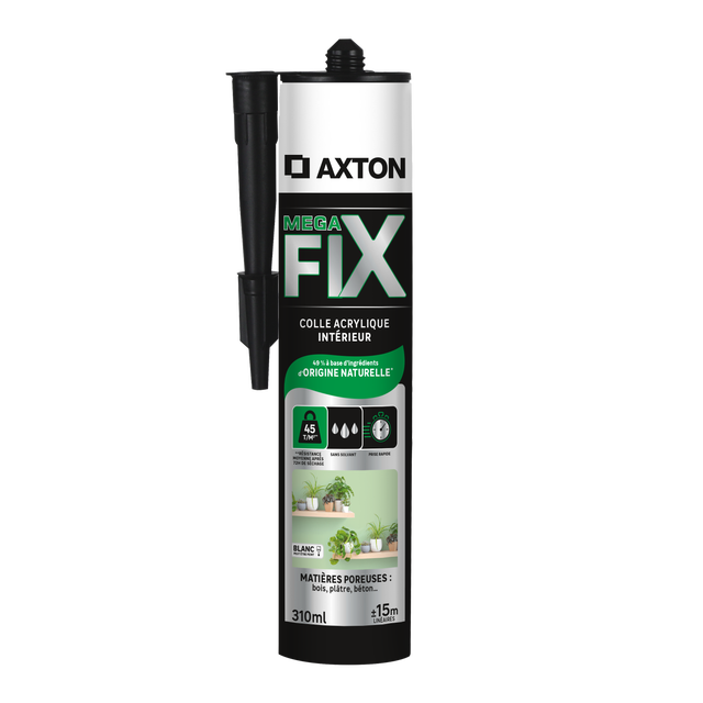 Colle de fixation pâte acrylique AXTON Megafix blanc, 310ml