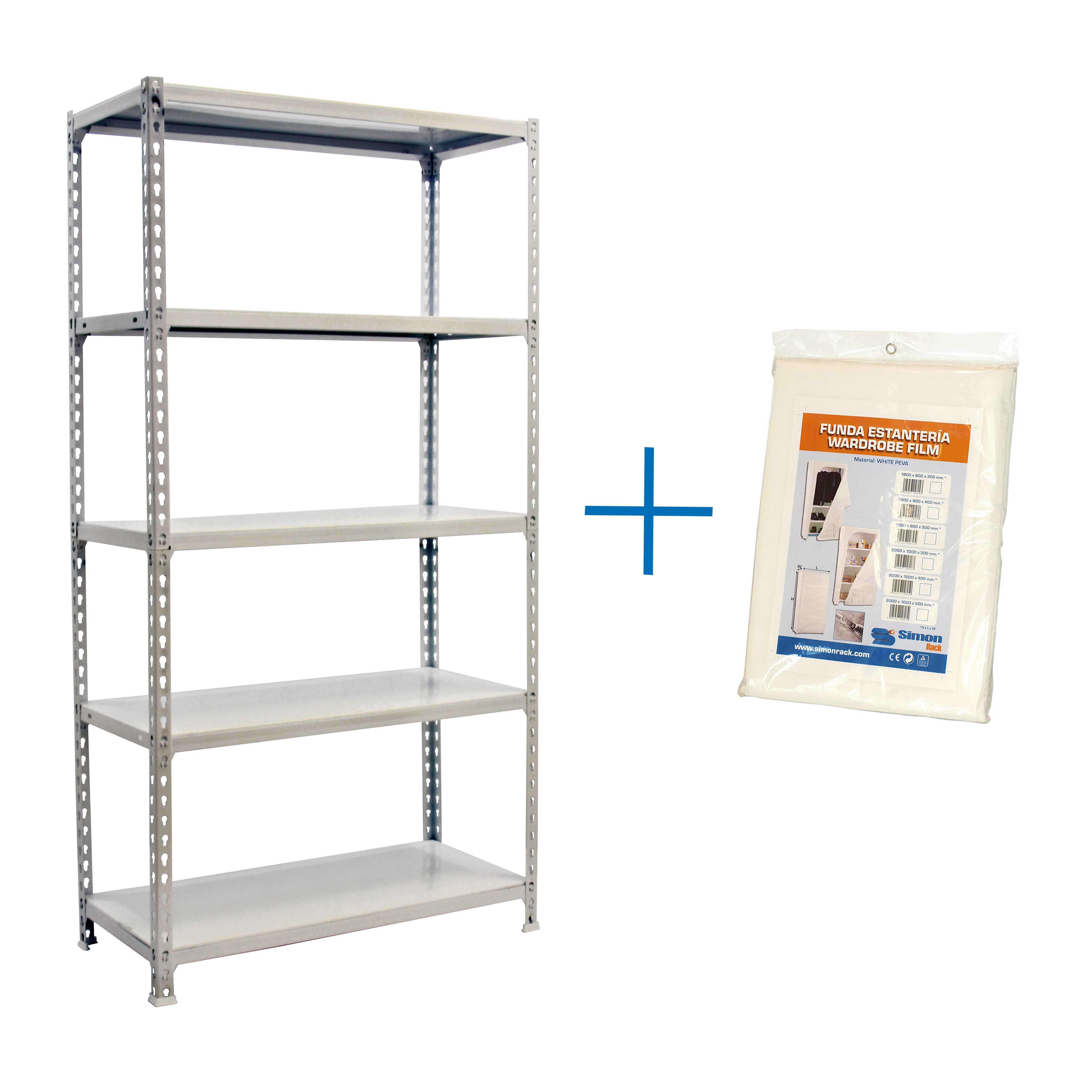 Estanteria sin tornillos simonclik blanca 5/50 con funda