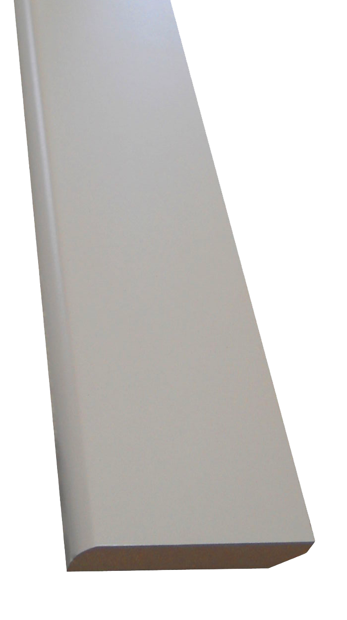 Plinthe MDF revêtu papier blanc arrondie, 5 x 1 cm , L.2.4 m - 2