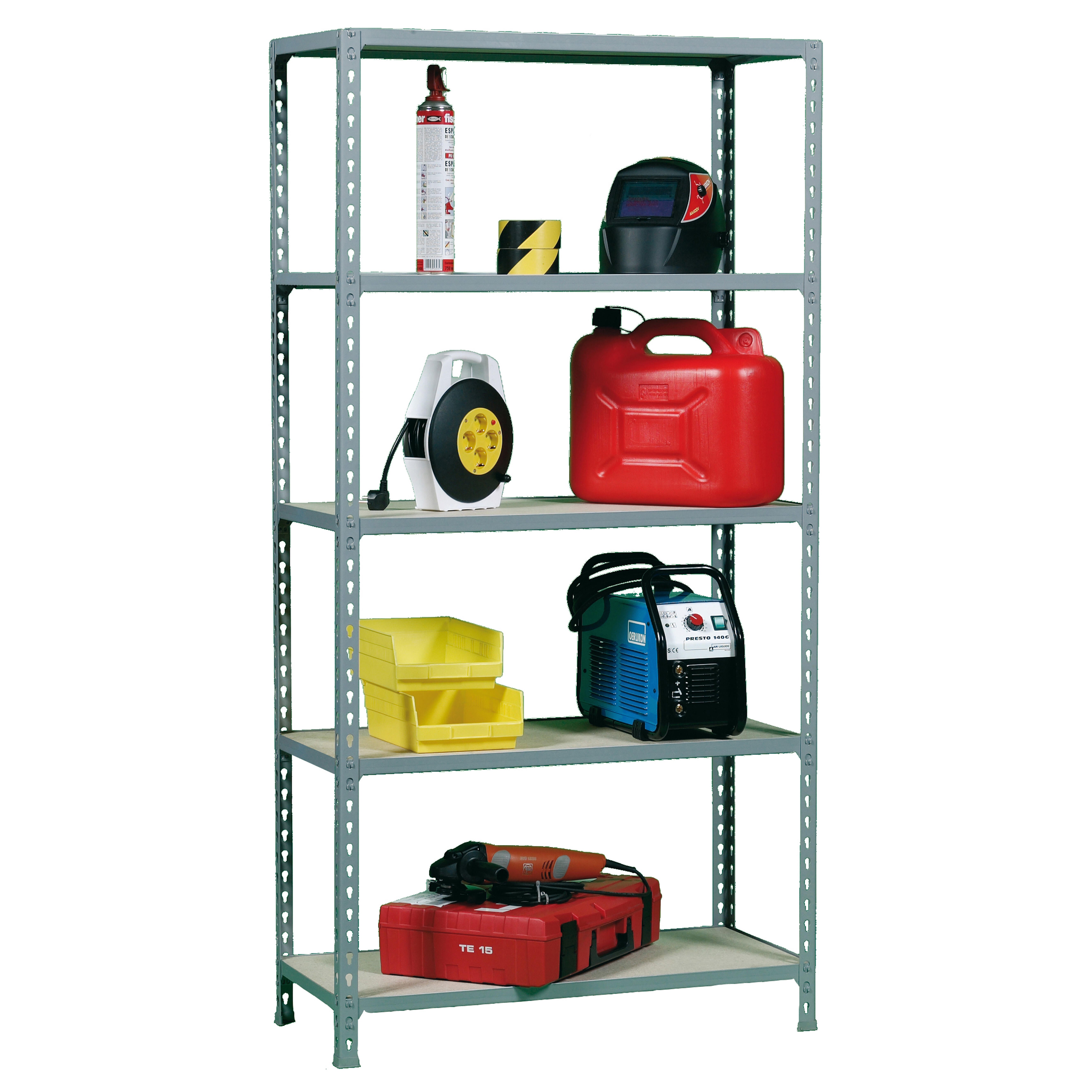 Estantería metálica kit 120x110x50 cm carga máx./balda 200 kg con 5 baldas