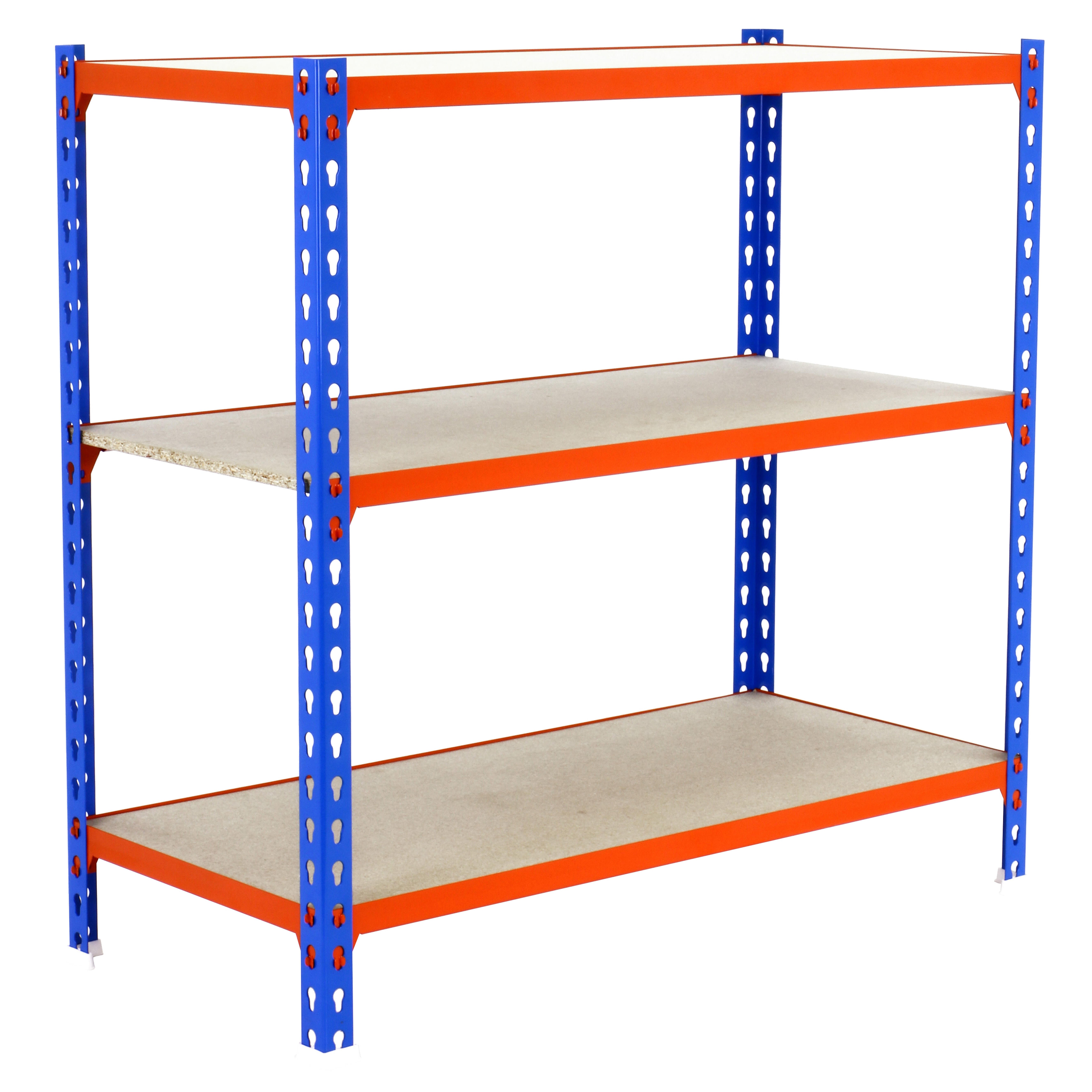 Estanteria sin tornillos maderclick azul/naranja 3/40