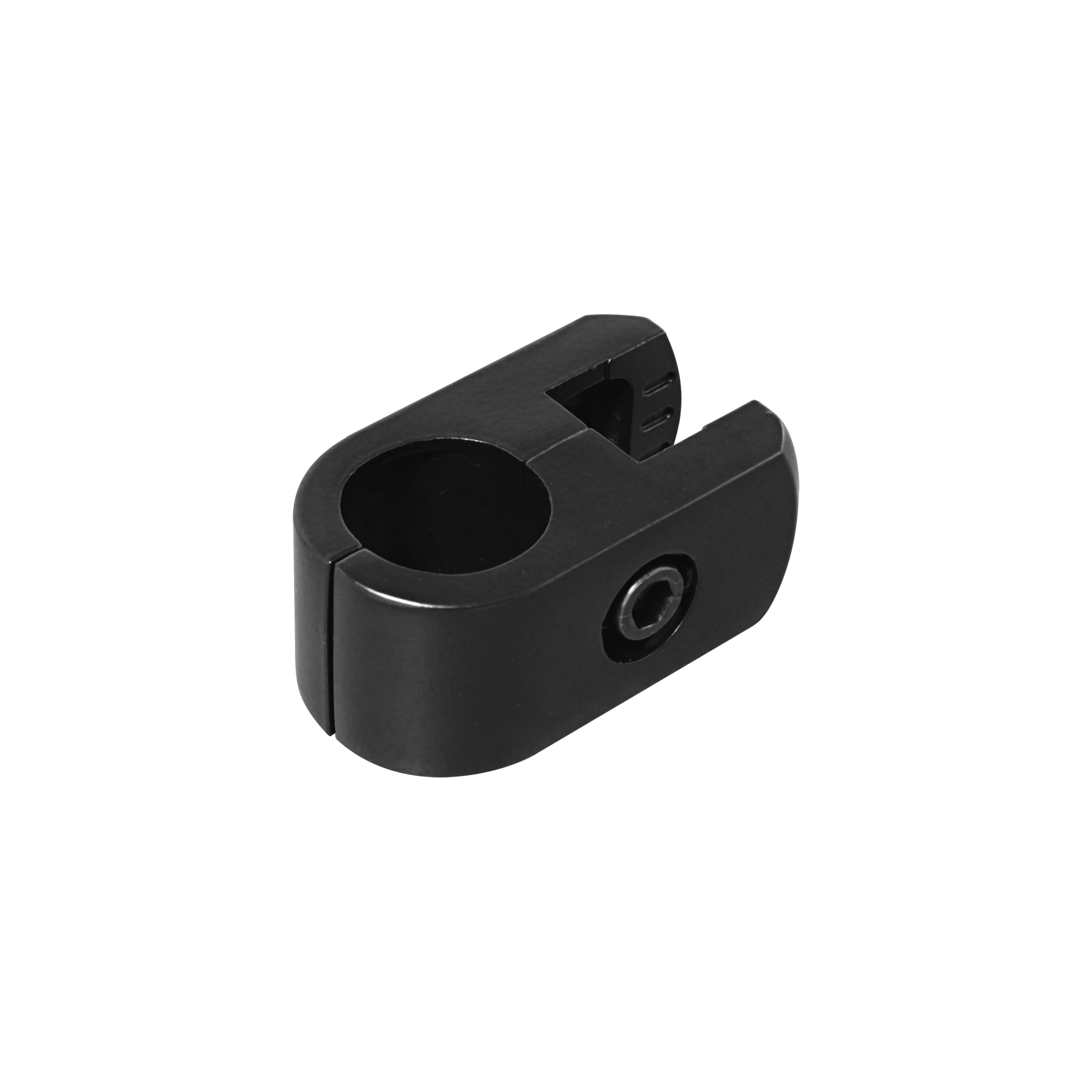Złącze pojedyncze płaskie czarne do drążka szafy Tris Black śr. 25 mm Q25